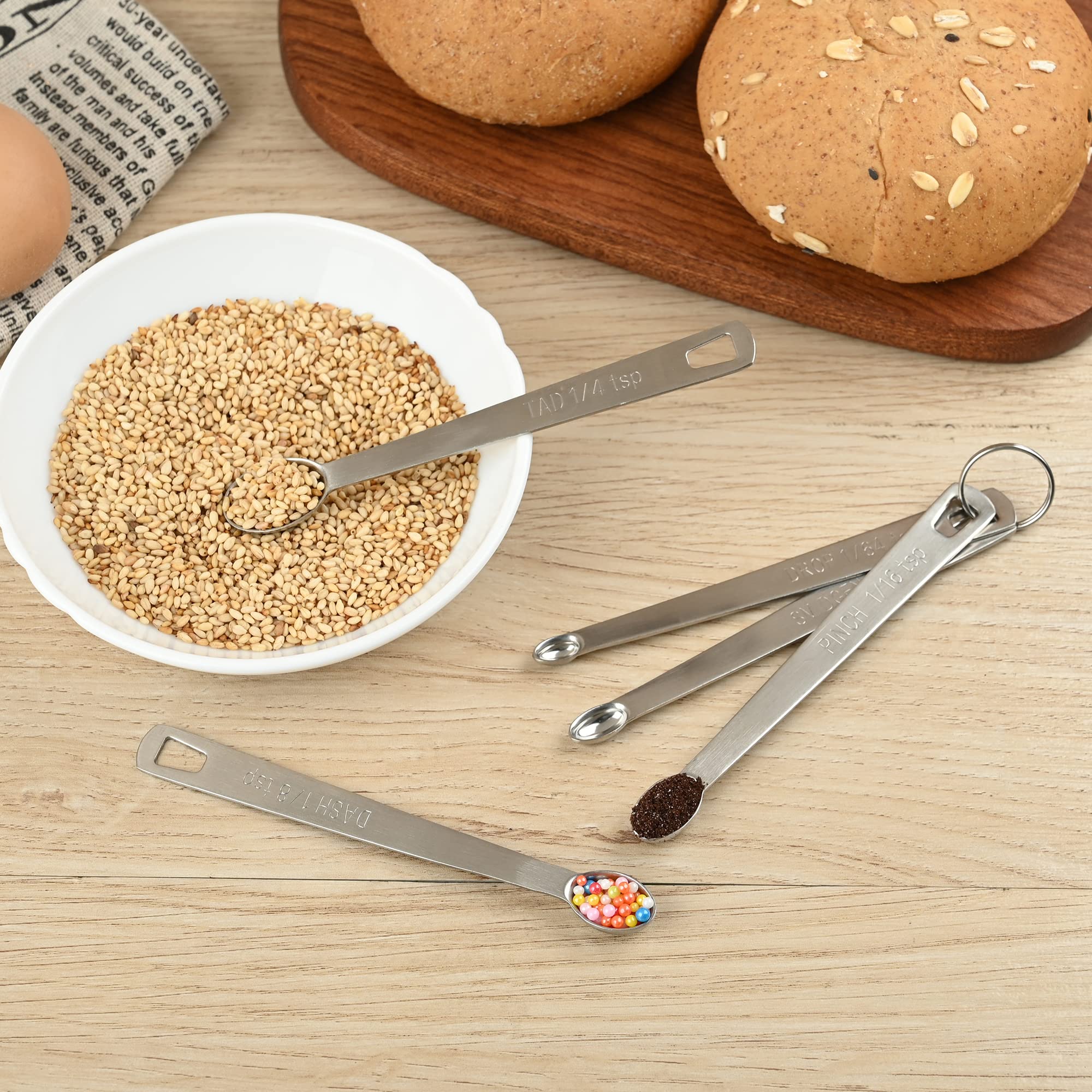 Kalsreui Measuring Spoons Set, Mini Teaspoon Measuring Spoons, Tiny Tsp Metal Measuring Spoons, Stainless Steel Measuring Spoons