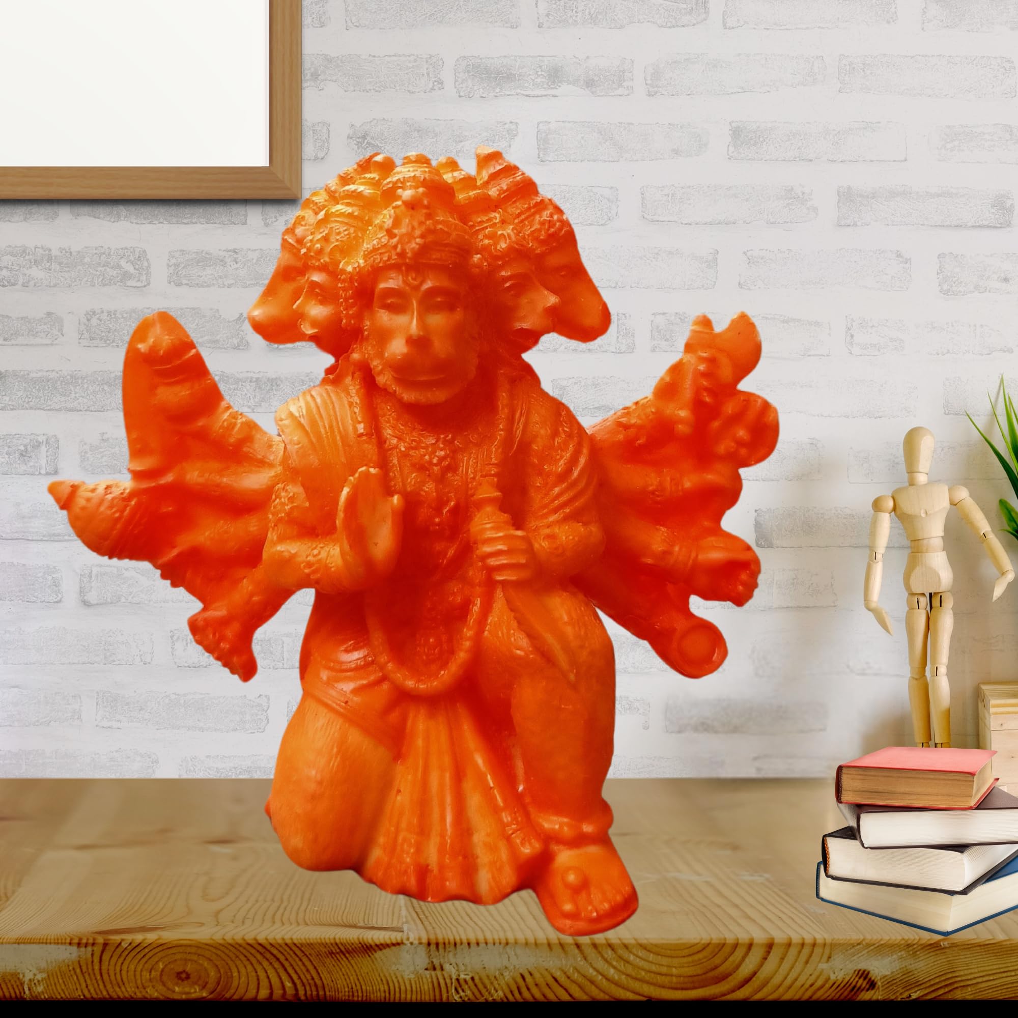 Niraj Art Handcrafted Hanumanji Idol Statue For Car Dashboard Dcor Fengsui Murti(Saffron)