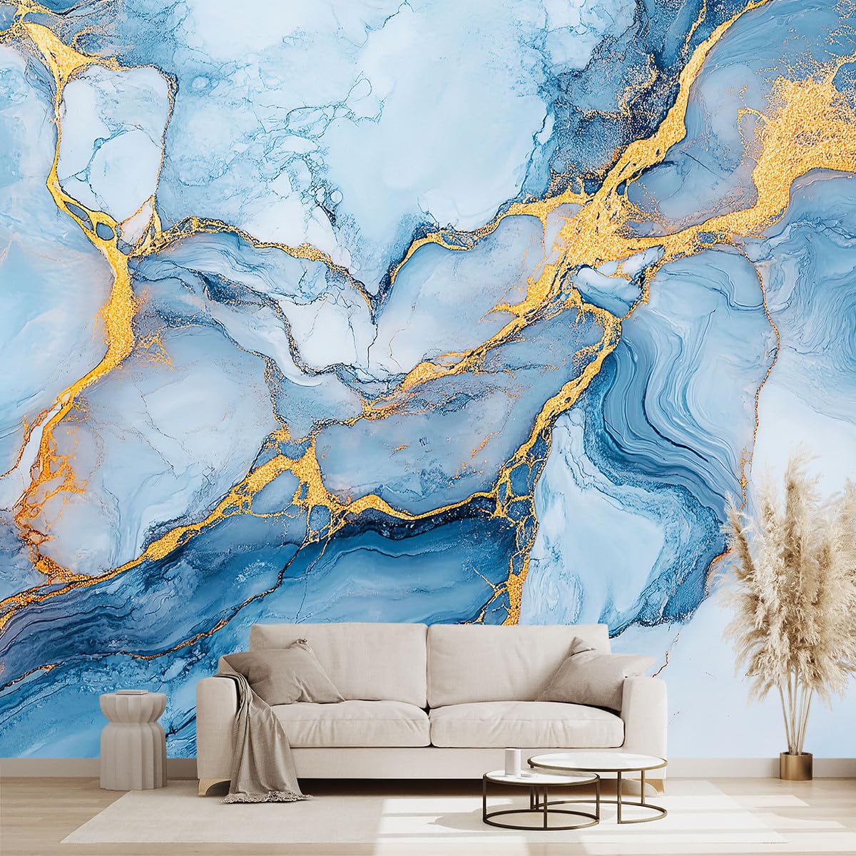 WXHFM - Marble Wallpaper for Bedroom Abstract wall Mural - 91x65(Not Peel and Stick)