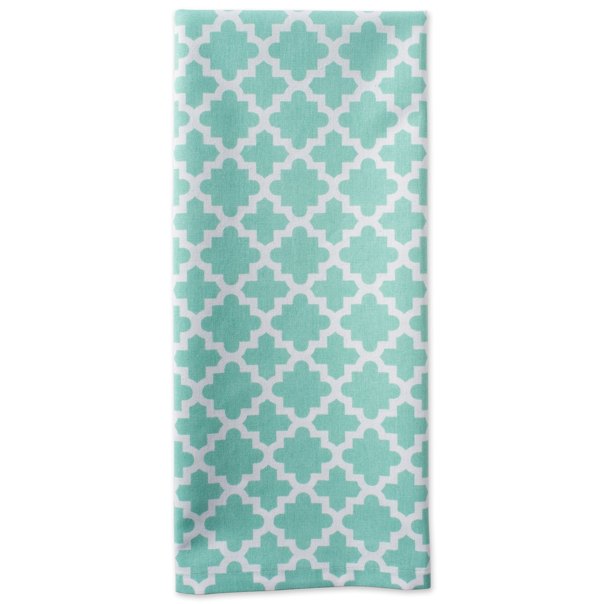 Dii Lattice Basics Collection Kitchen Essentials, Dishtowel Set, Aqua, 2, Piece