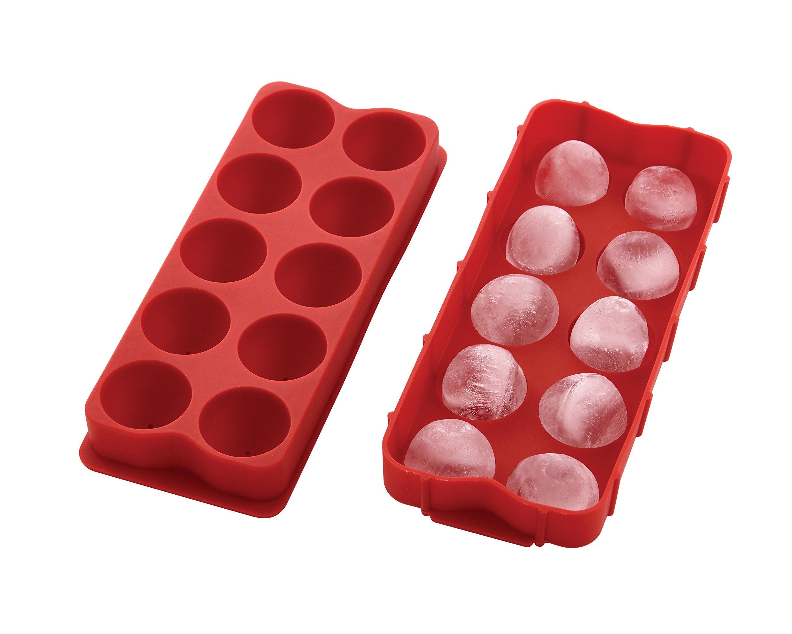 Hic Kitchen Cannonball Silicone Ice Cube Tray, European-Grade, Non-Stick, Set Of 2 For 20 Large Ice Balls