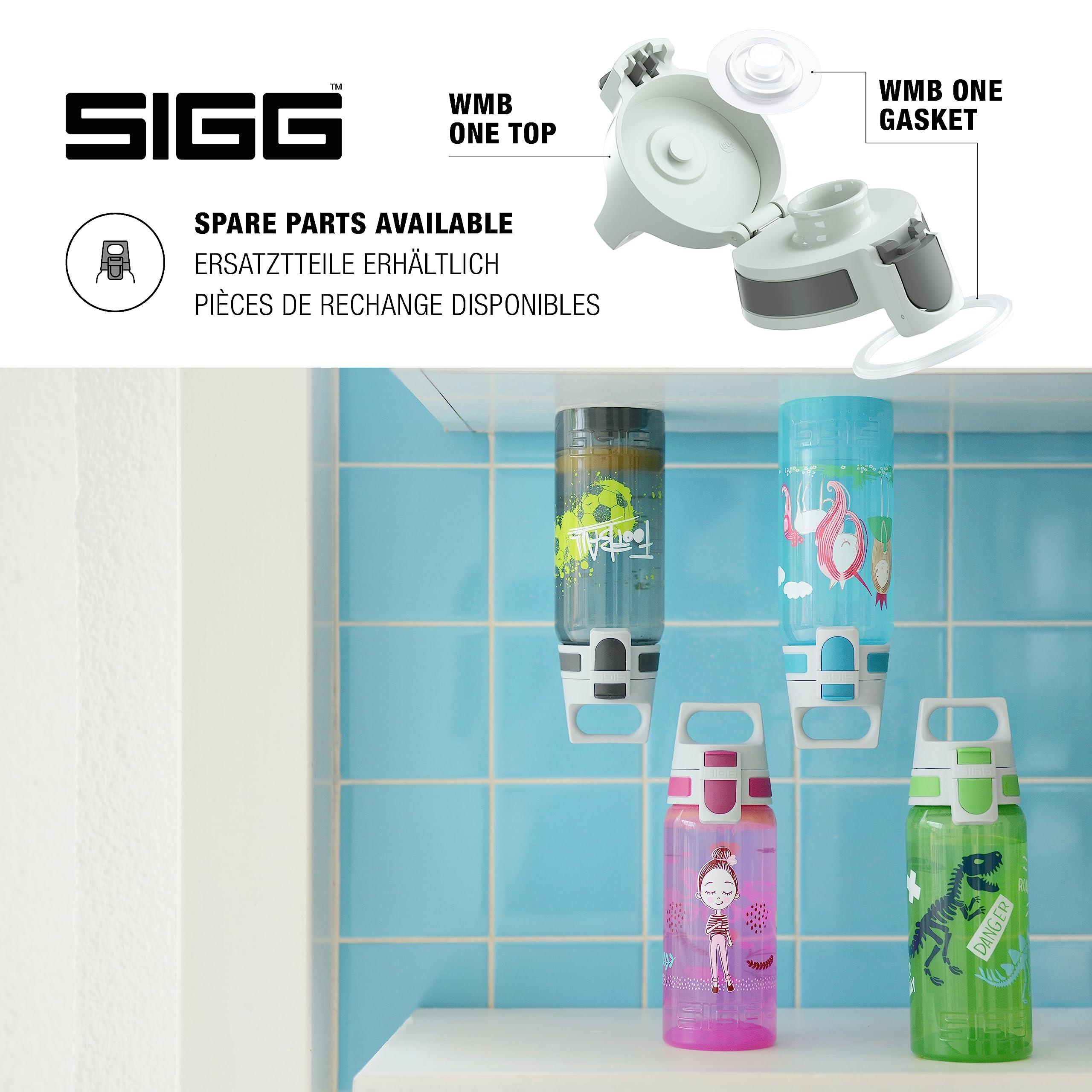 Sigg - Kids Water Bottle - Viva One Dino - Leak-Proof Lid - Dishwasher - Bpa Free - Sport And Bike - One Hand Children'S Drink B