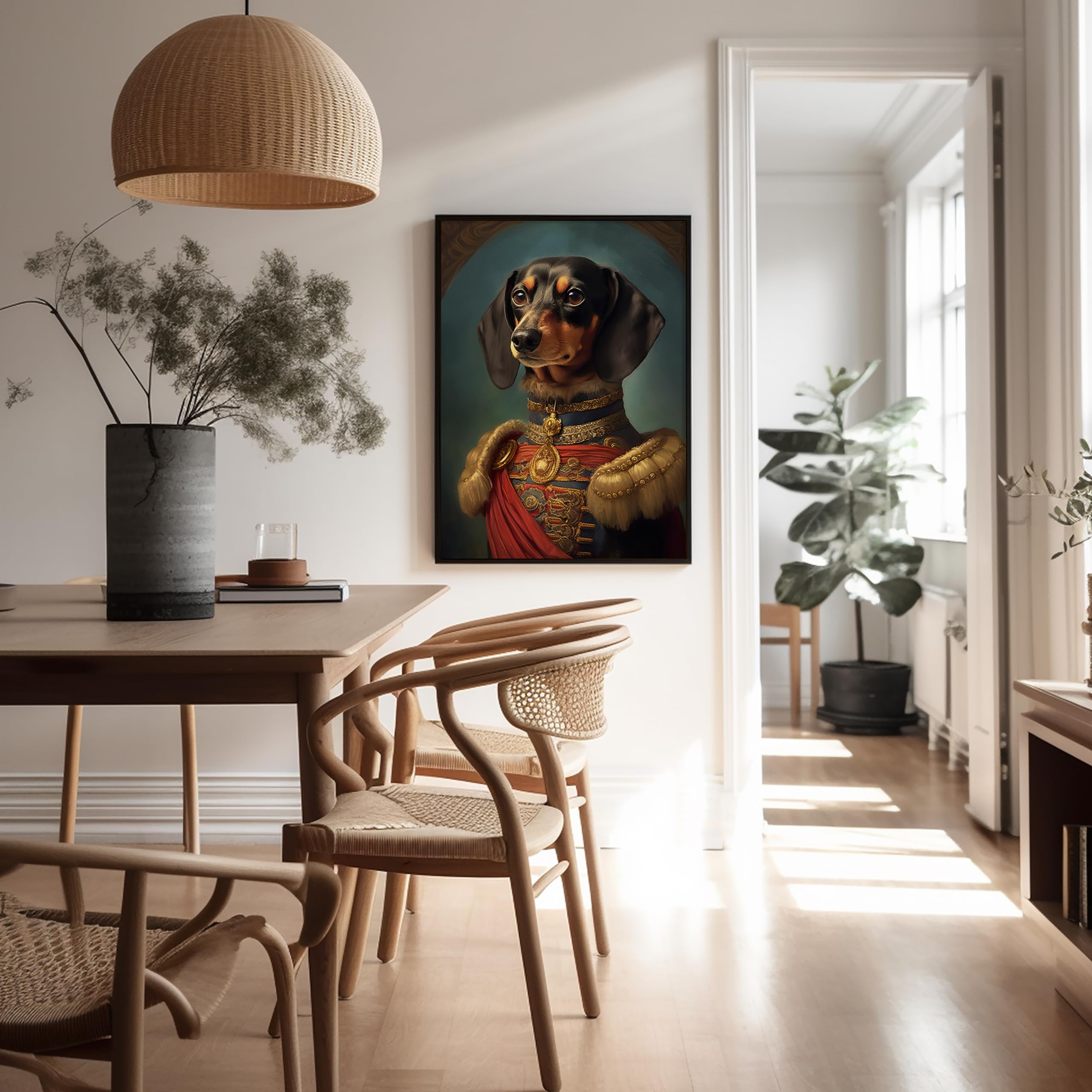 Poster Master Aristocratic Dachshund Poster - Dog Print - Renaissance Art - Dog Breed Art - Gift For Him, Her & Animal Lover - F