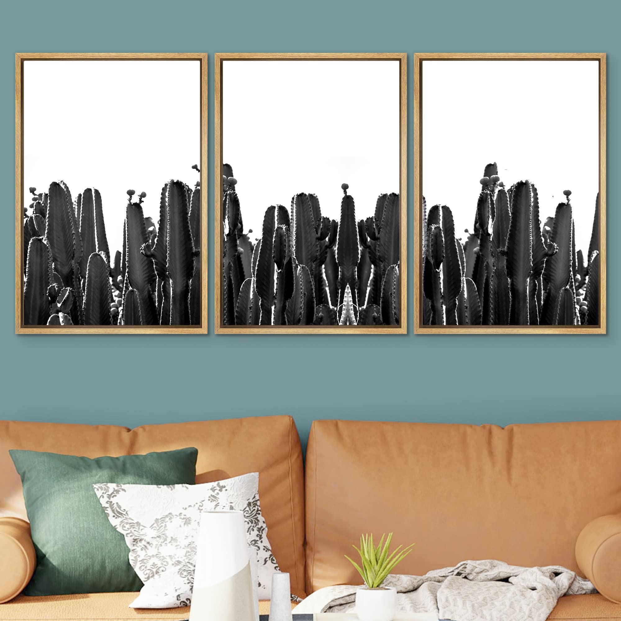 Signwin 3 Piece Framed Canvas Wall Art Black And White Landscape Canvas Prints Home Artwork Decoration For Living Room,Bedroom -