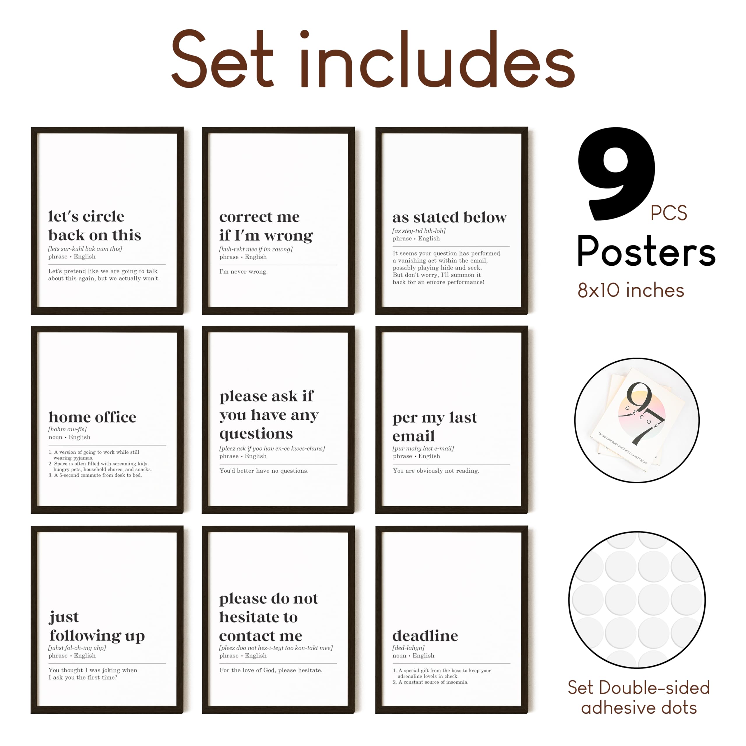 97 Decor Funny Office Decor - Home Office Poster, Funny Work From Home Art Prints, Inspirational Work Quotes Wall Art Motivation