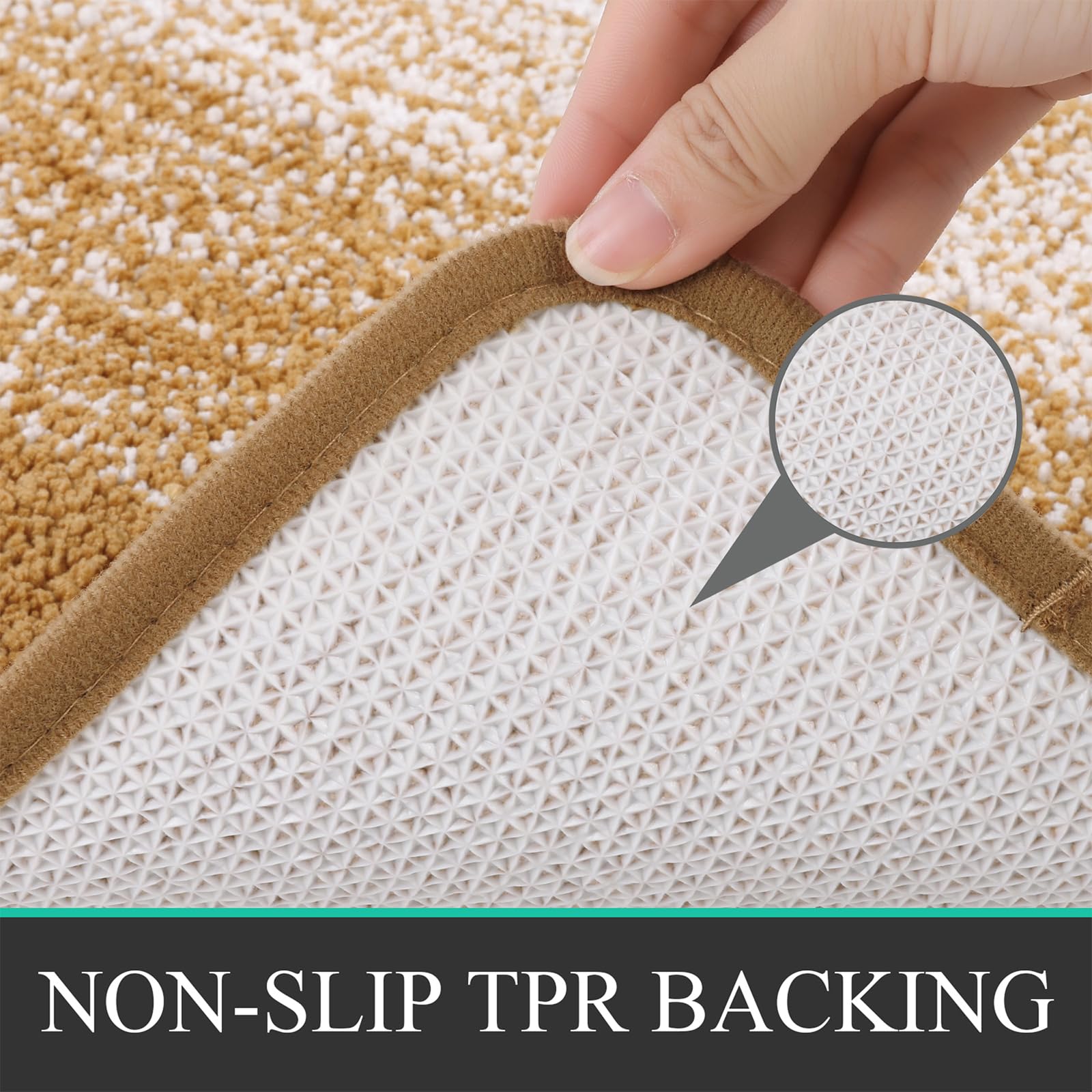 Bsmathom Bathroom Rugs Sets 4 Piece With Toilet Cover, Plush Shaggy Absorbent Bath Rugs For Bathroom, Non-Slip Machine Washable