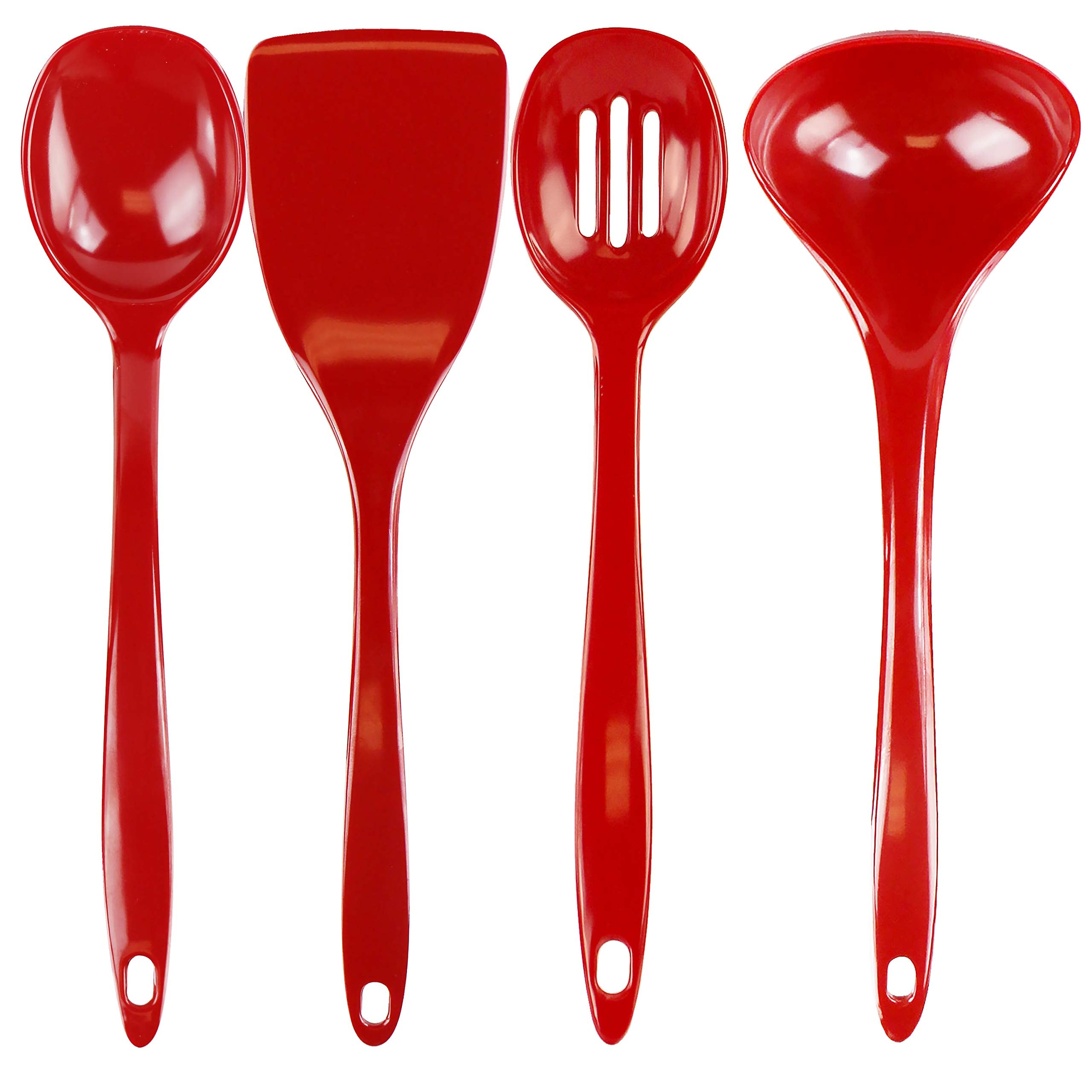 Reston Lloyd Melamine Utensil Set, 4pc, Red
