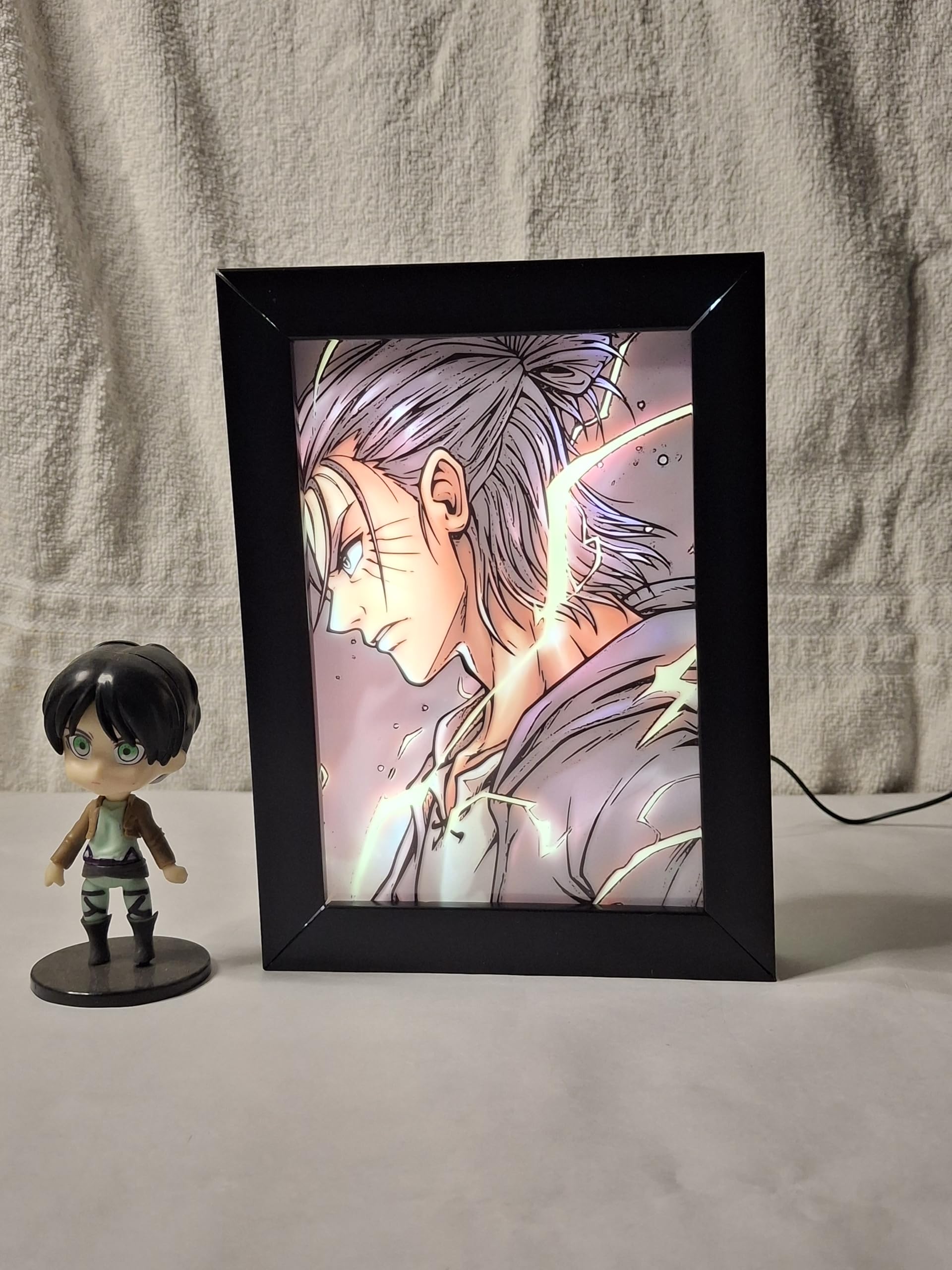 Nuvue Store Eren Yeager - Attack On Titan - Light Painting Bingkai Glow