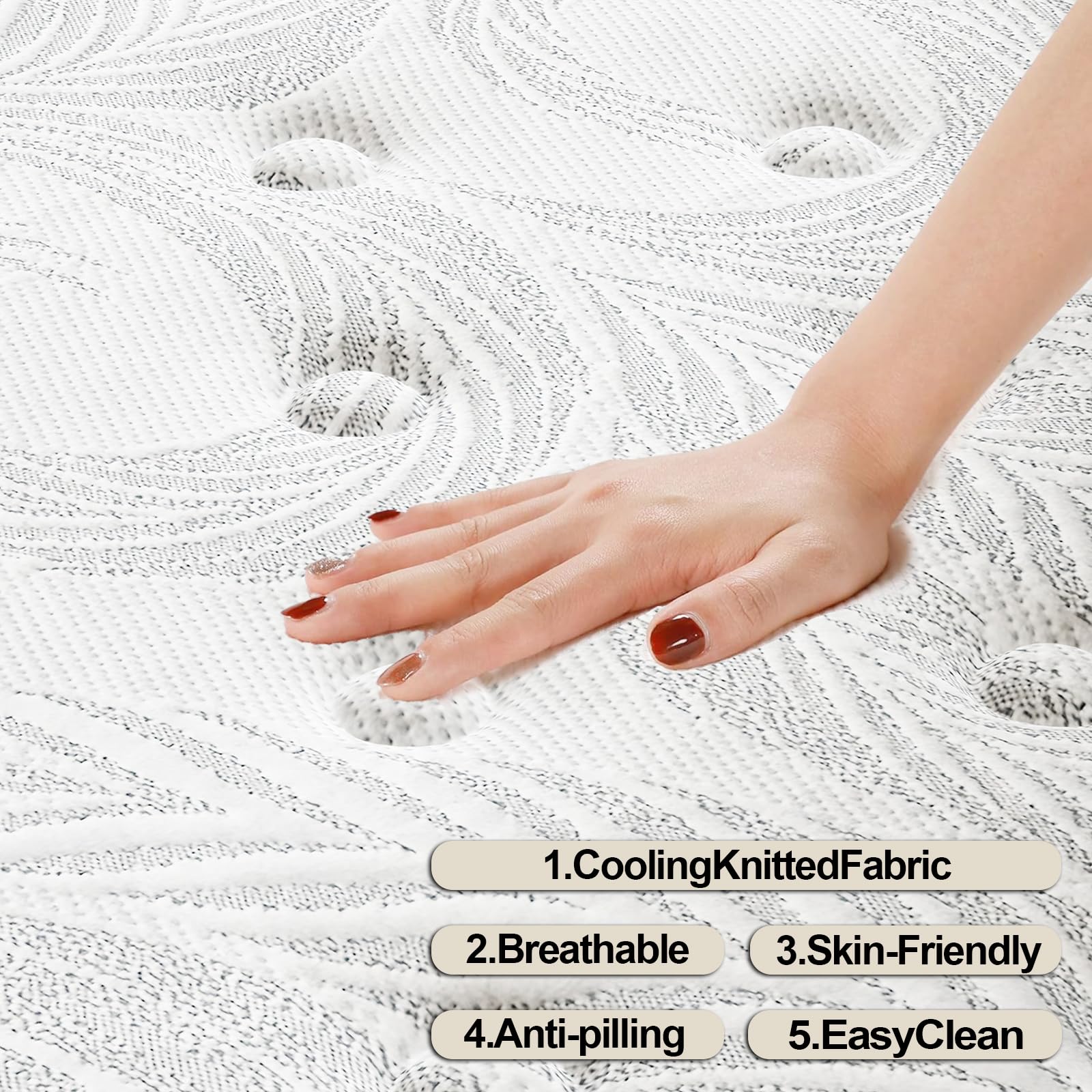 Kow Full Size Mattress 12 Inch Gel Memory Foam And Innerspring Hybrid Certipur-Us Certified Medium Firm Mattresses (12 In, Full)