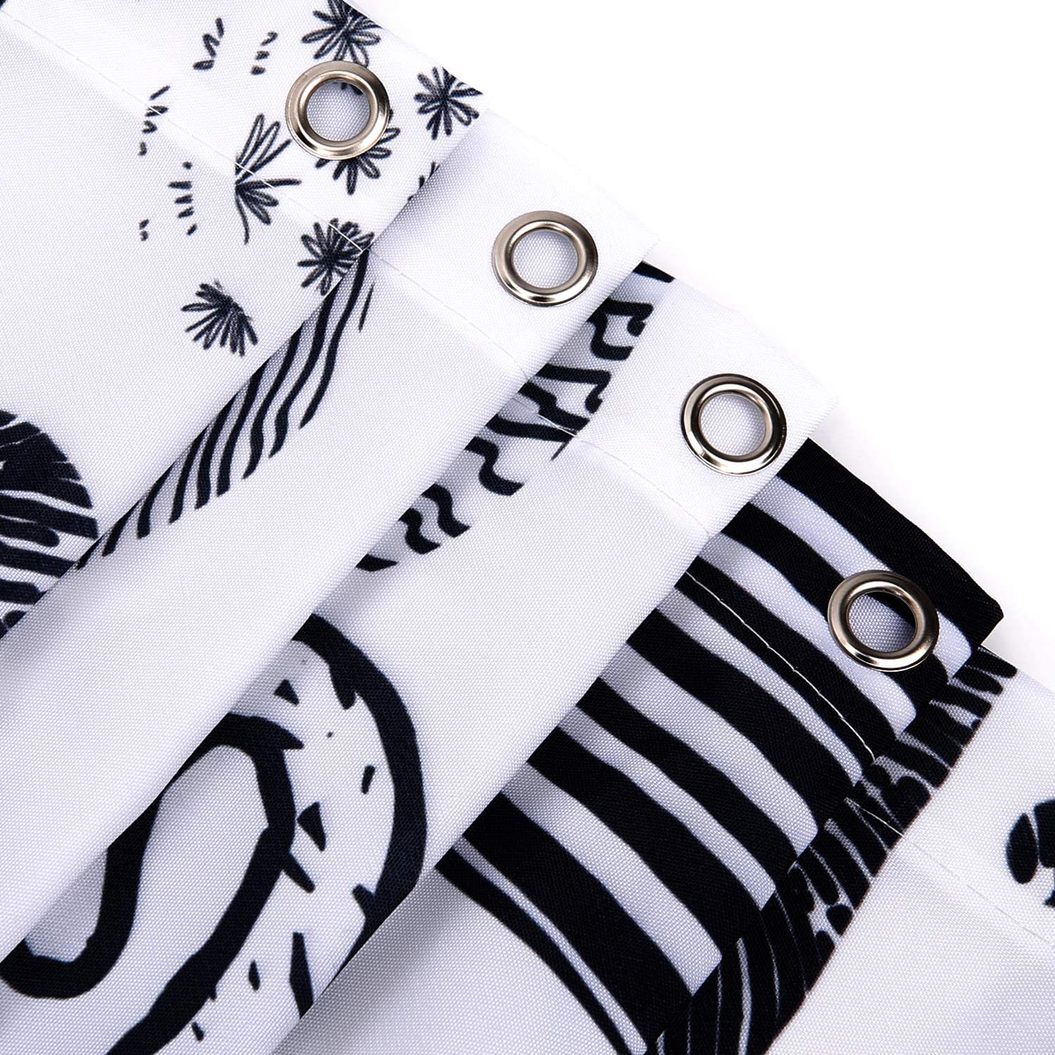 Livilan Cat Shower Curtain For Bathroom Cute Shower Curtain With 12 Hooks Kitten Animal Decorative Black And White Fabric Bath C