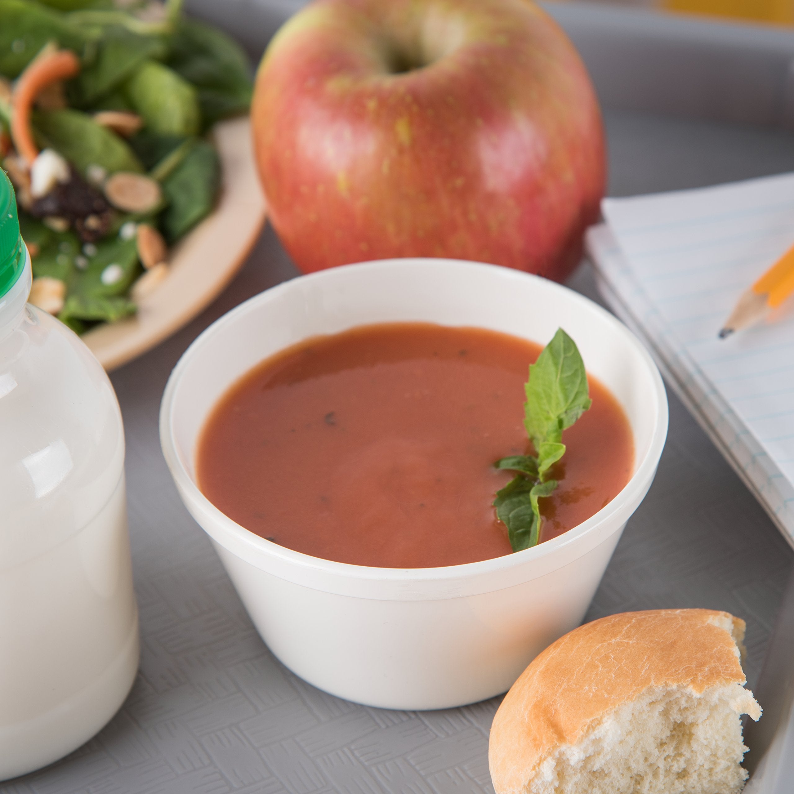 Carlisle Foodservice Products Reusable Plastic Bowl Bouillon Cup, Soup Bowl For Home And Restaurant, Melamine, 8.4 Ounces, White