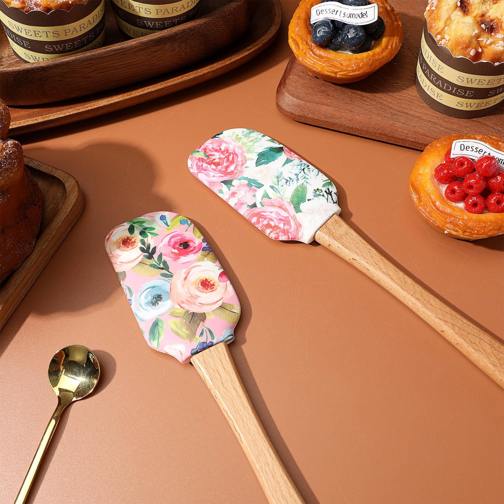 2Pcs Cake Cream Spatula Silicone Cake Scrapers Cake Accessories Kitchen Butter Scrapers Baking Spatulas For Kitchen Reusable But