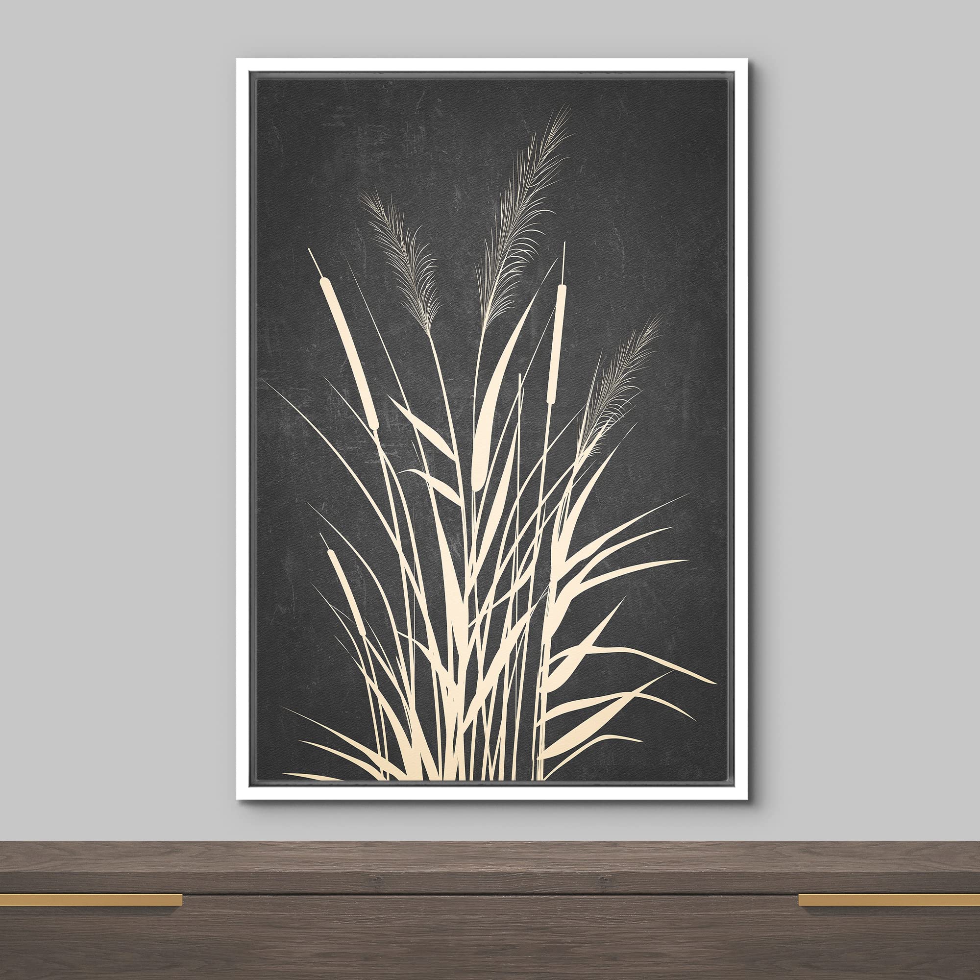 Wall26 Framed Canvas Print Wall Art Duotone Country Farm Wheat Field Plants Nature Wilderness Digital Art Modern Art Rustic Rela