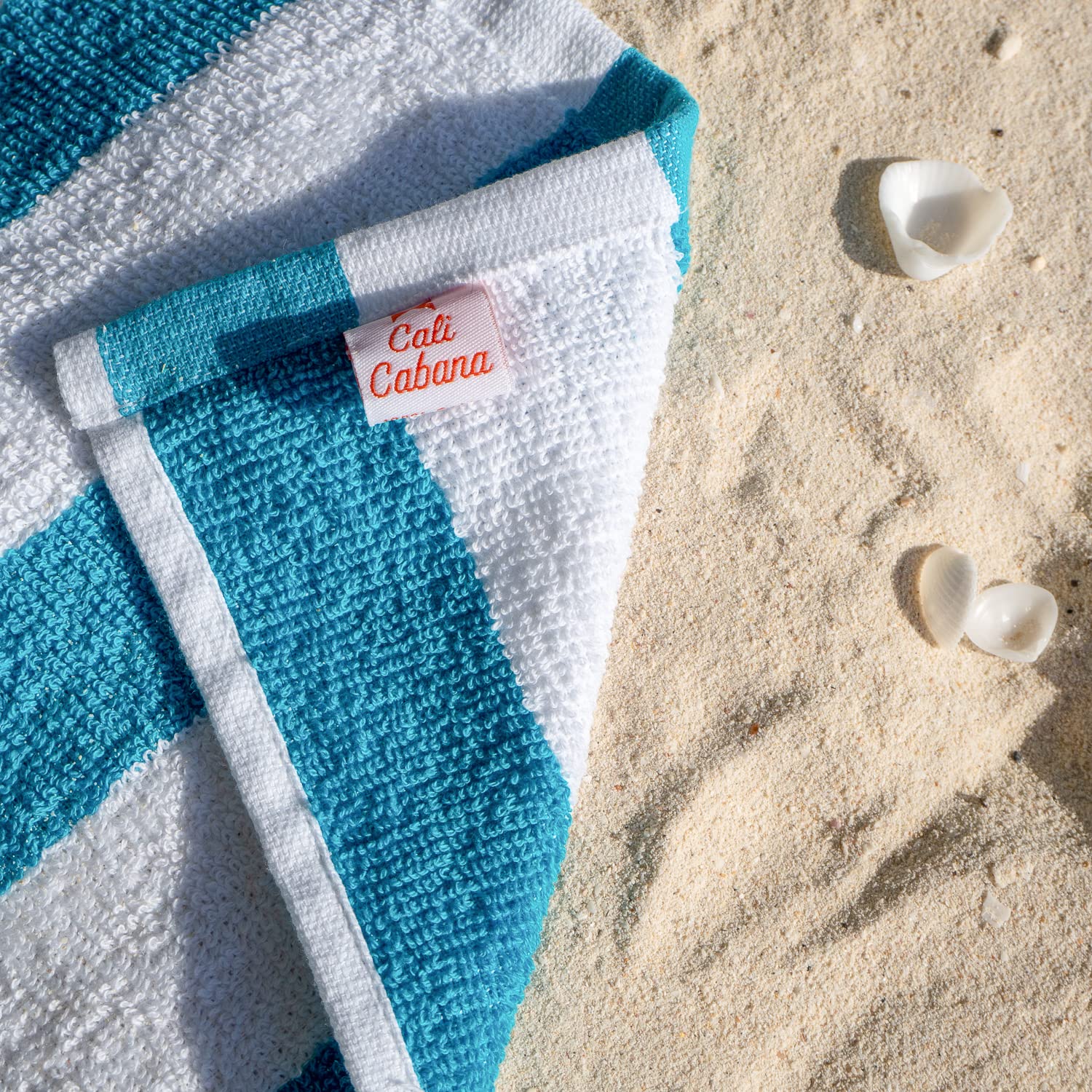 Arkwright Cali Cabana Stripe Beach Towel - Pack Of 4-100% Cotton Soft Lightweight Quick Dry Terry Towels Set For Pool, Swim, And