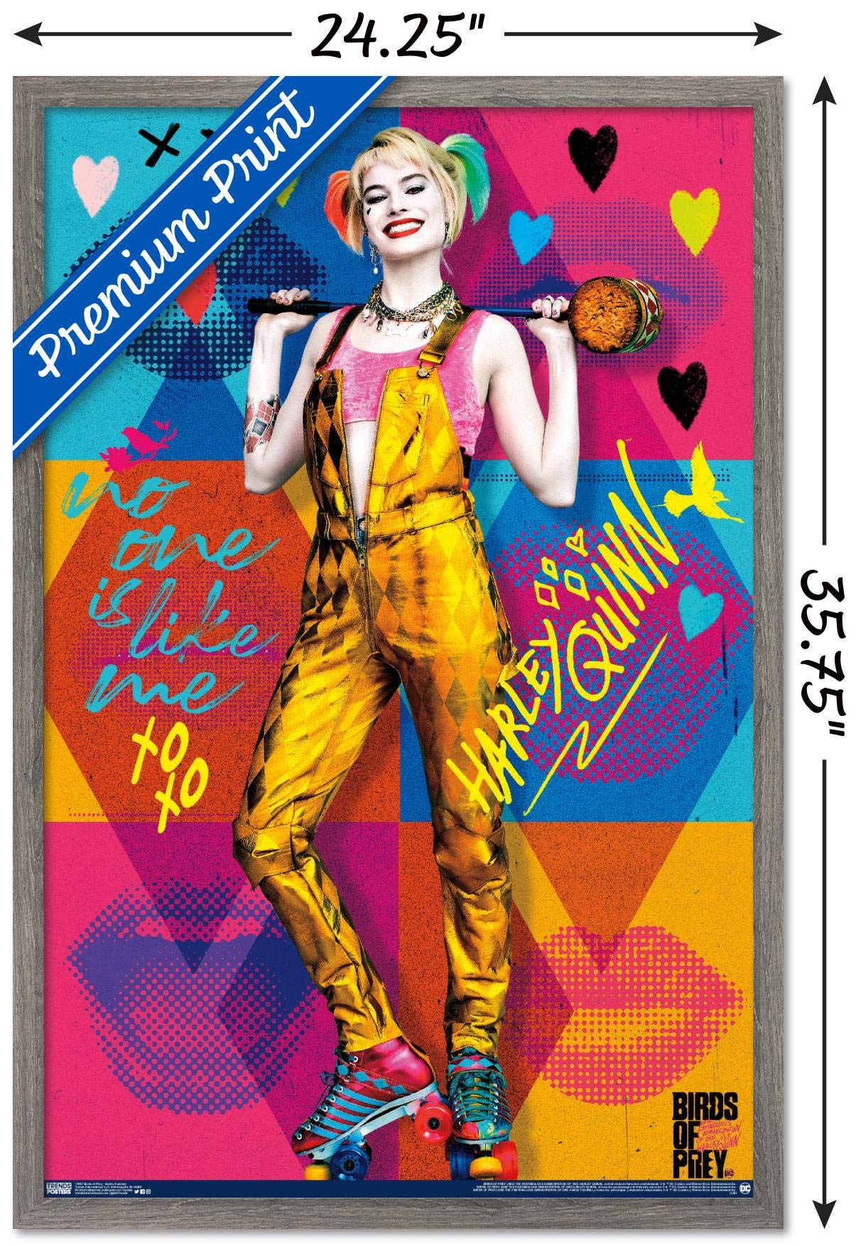 Trends International Dc Comics Movie - Birds Of Prey - Harley Quinn - Hammer Wall Poster, 22.375'' X 34'', Barnwood Framed Versi