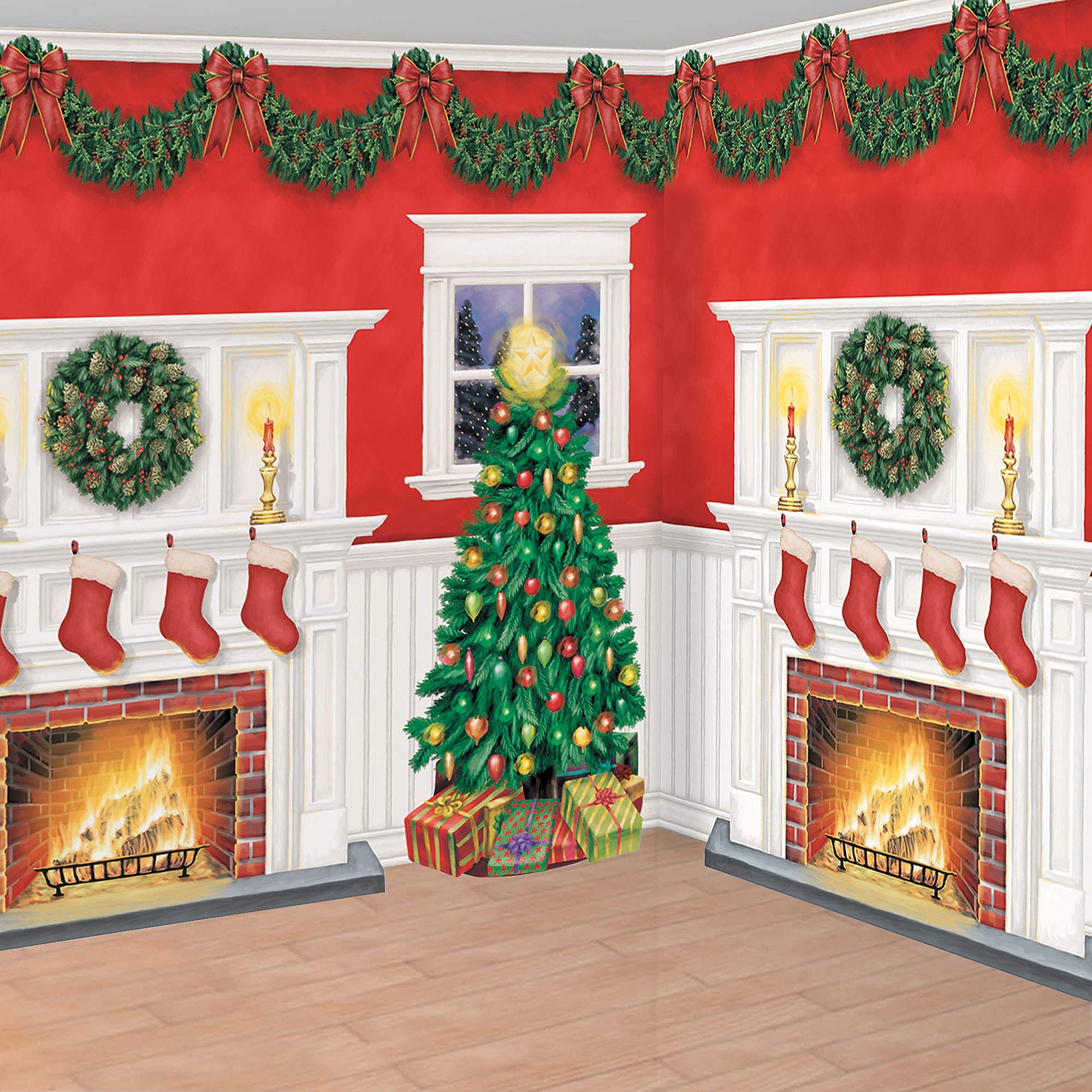 Amscan Lightweight Vinyl Giant Scene Setters Kit, 6 Ct. | Christmas Decoration, 242306