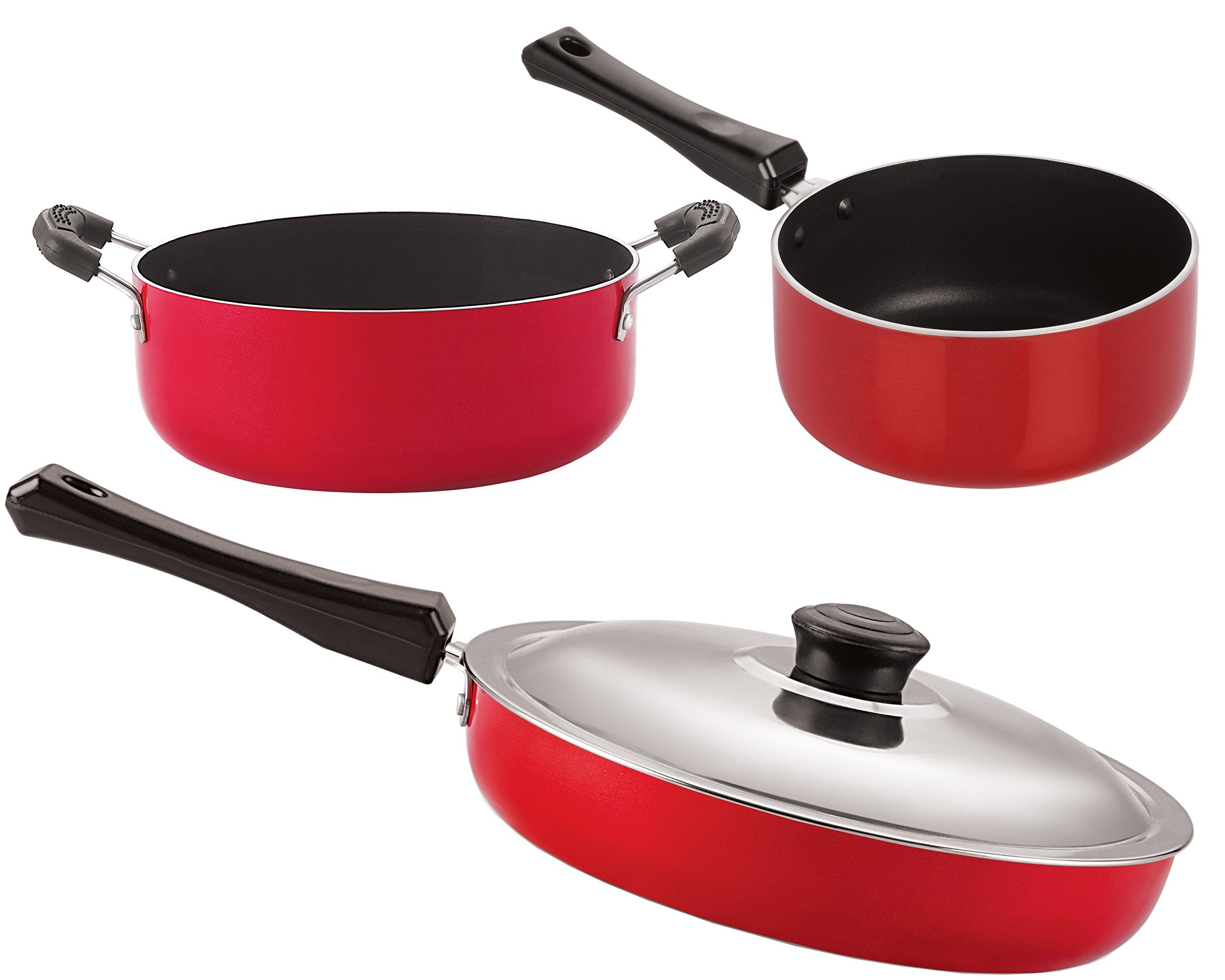 Nirlon Nonstick Heay Gauge Aluminium Cookware Combo Gift Set Offer With Lid