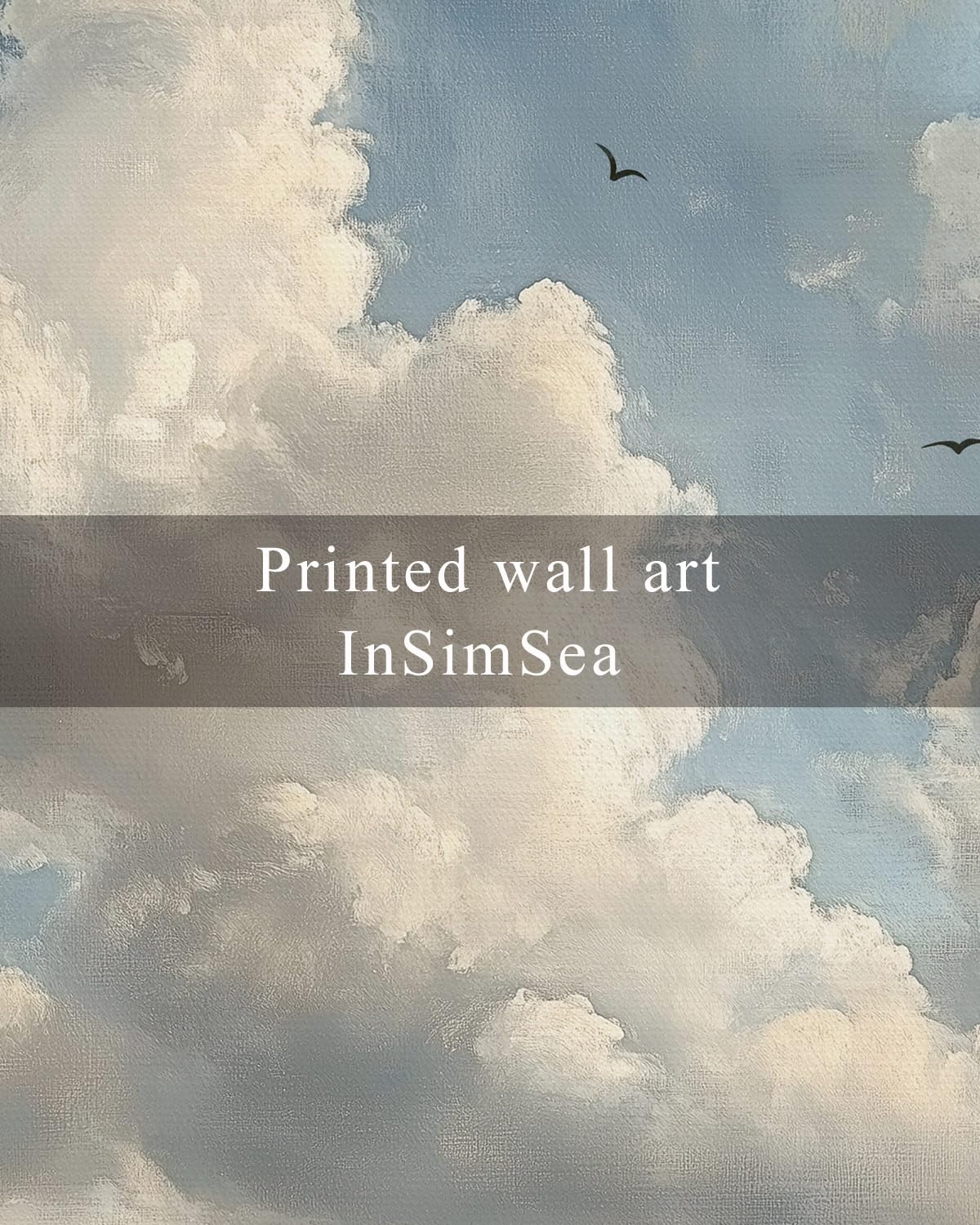 Insimsea Framed Wall Art For Living Room Cloud Canvas Art Wall Decor Bedroom Cloudy Artwork Retro Oil Paintings Pictures Prints