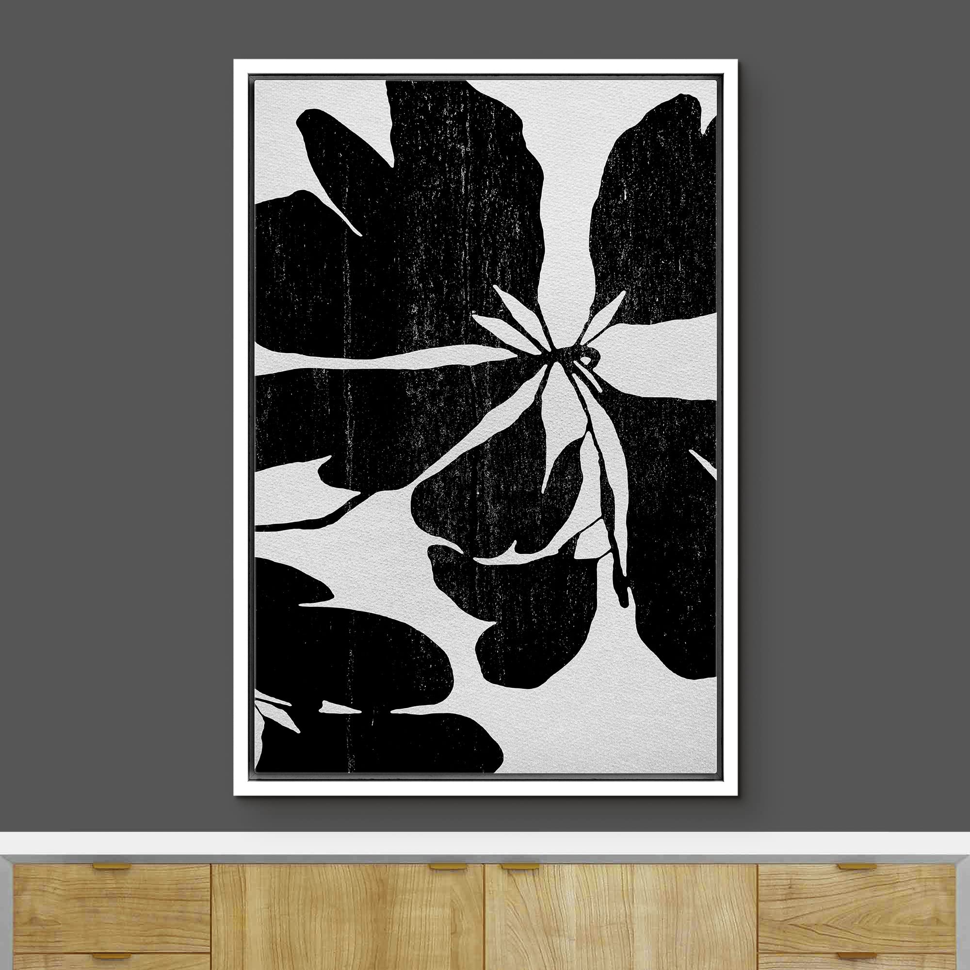 Ashbrook Framed Wall Art Print Set Black Flower Silhouettes Floral Botanical Photography Modern Rustic Scenic Relax/Calm Multico