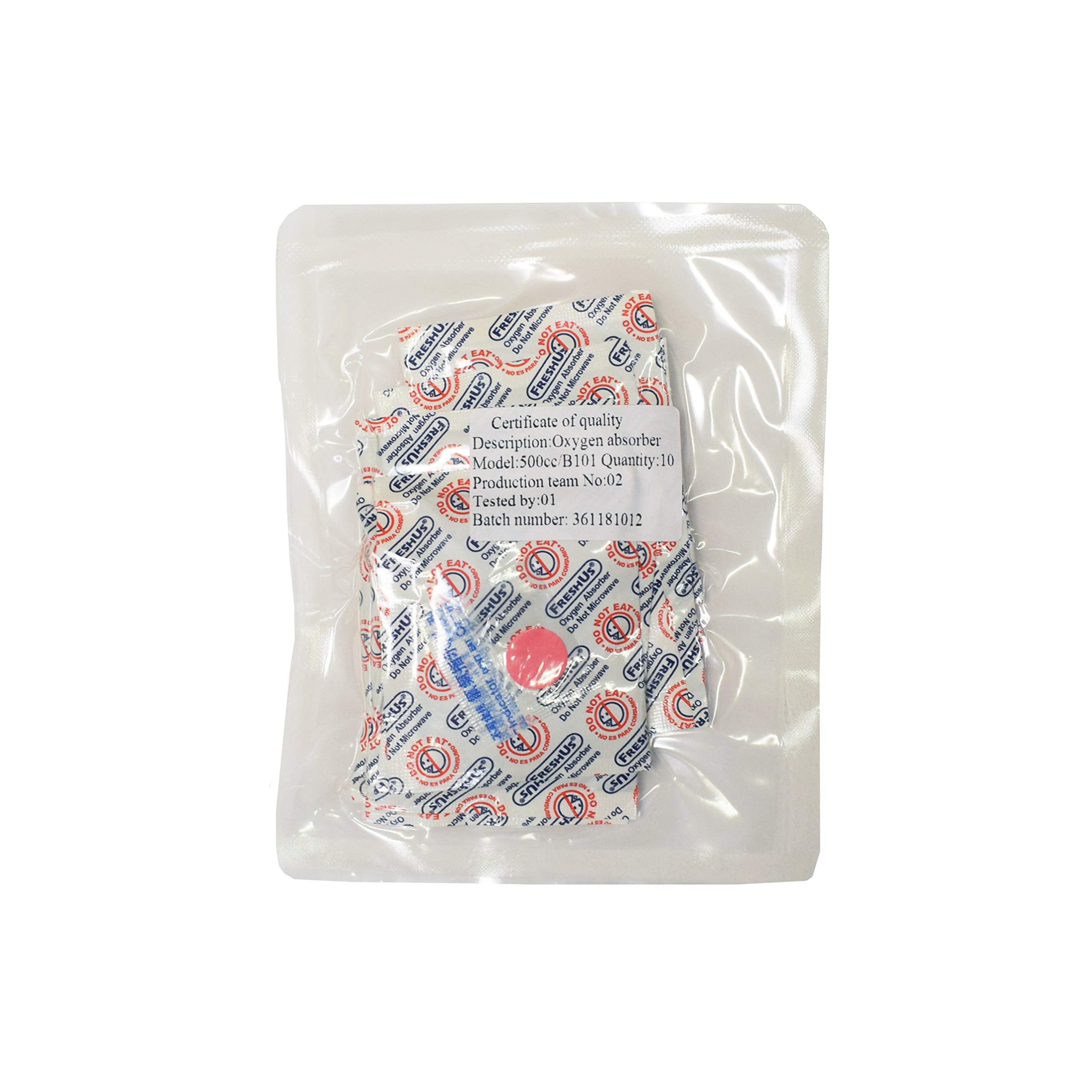 Freshus 500Cc Oxygen Absorber(20 Individual Packs Of 10 Packet, Total 200 Packets) - Long Term Food Storage (200, 500 Cc)