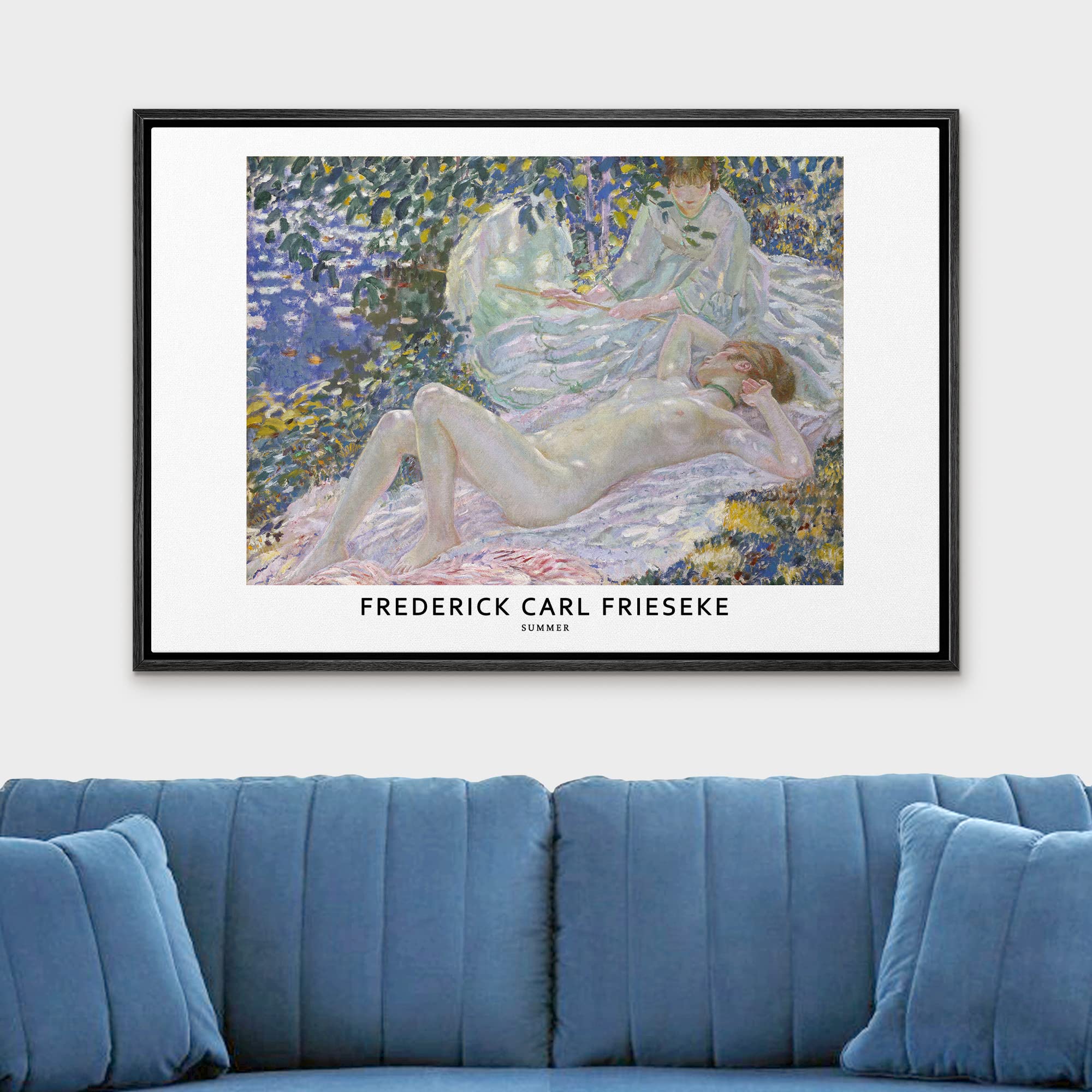 Wall26 Framed Canvas Print Wall Art Summer By Frederick Carl Frieseke Historic Classical Illustrations Fine Art Decorative Vinta