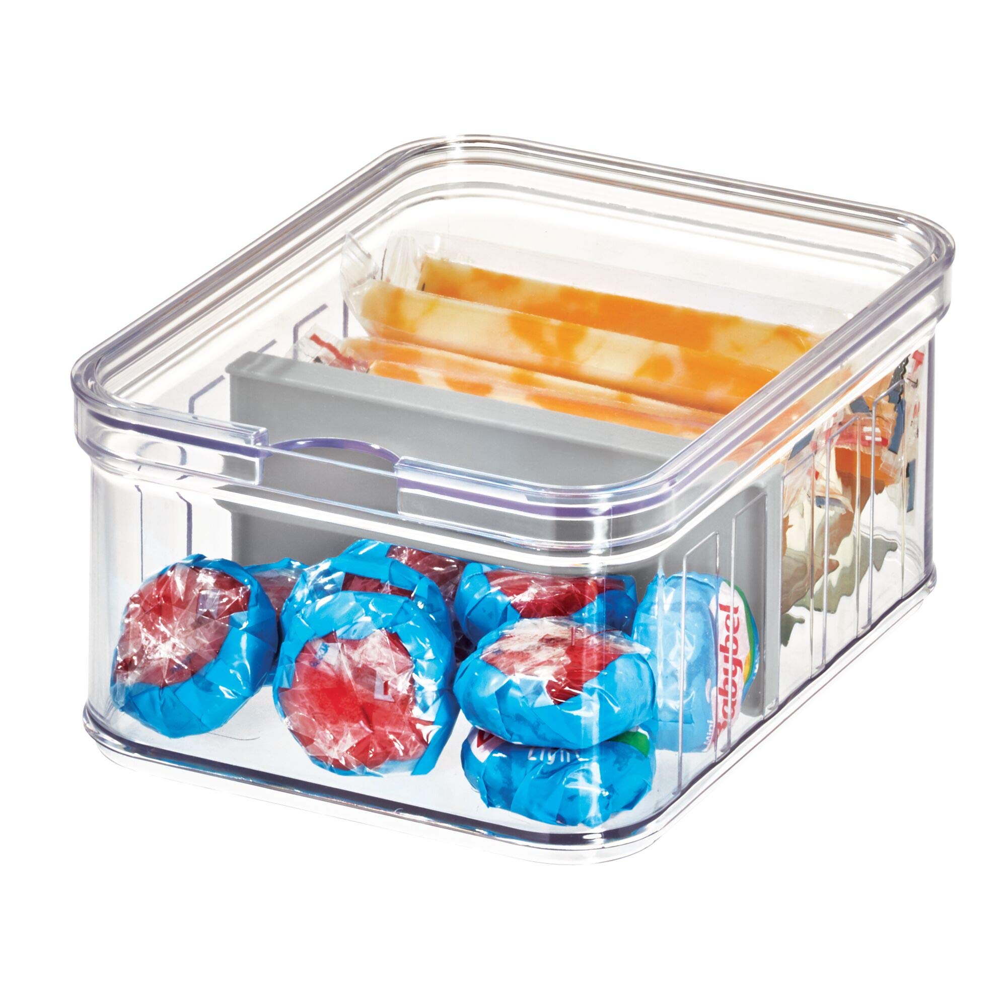 Idesign Plastic Crisp Divided Fruit And Vegetable Storage With Easy To Grip Integrated Handles Designed To Keep Food Fresh Longe