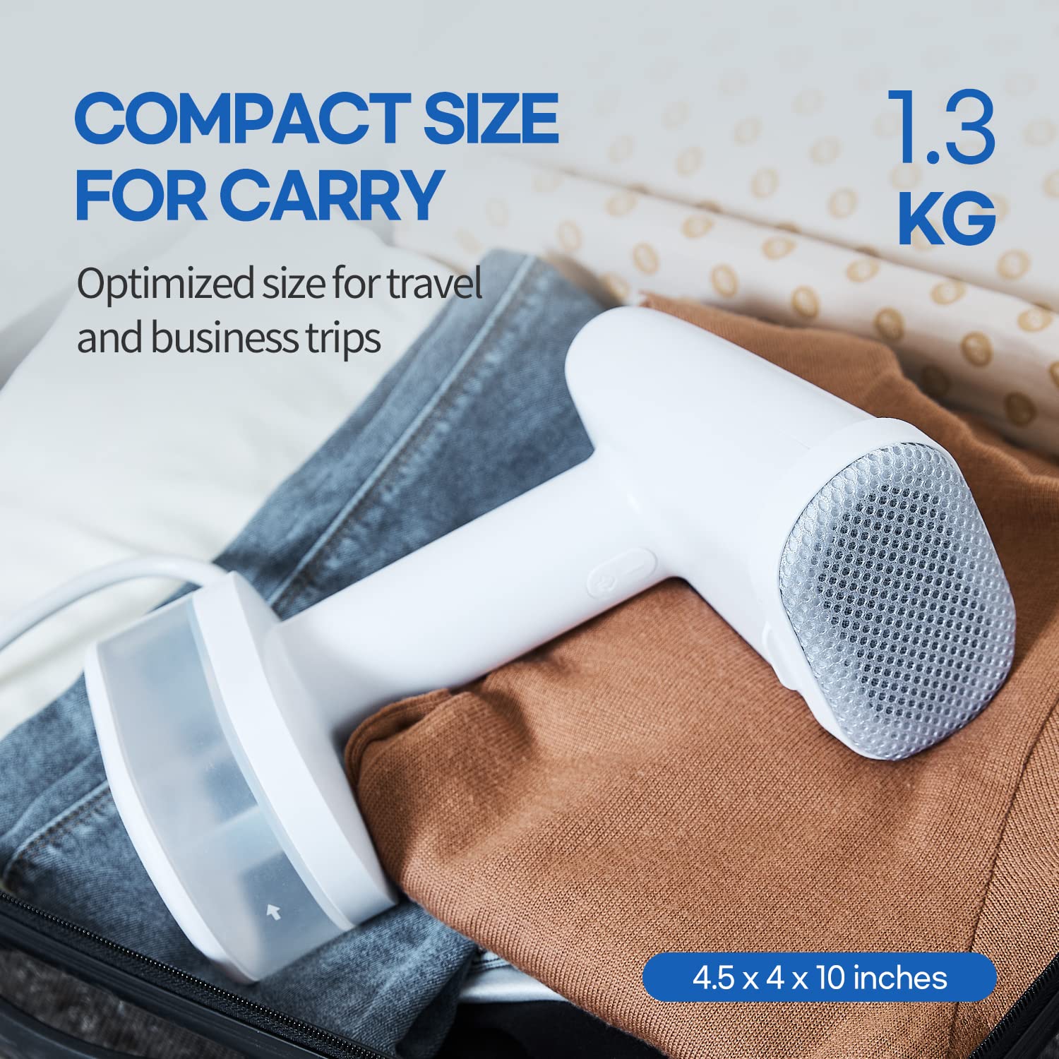Hubicare Steamer For Clothes, 1500W Clothes Steamer With Large 250Ml Tank, Handheld Clothing Steamer, Fabric Wrinkle Remover, Po