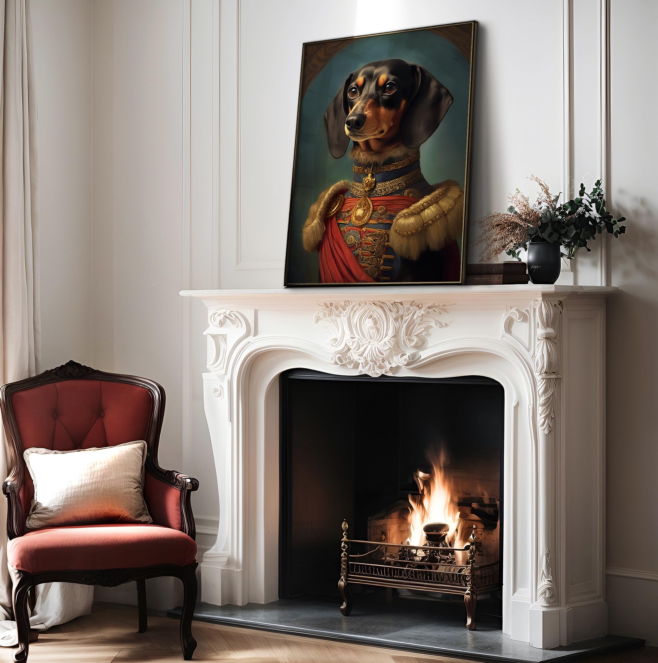 Poster Master Aristocratic Dachshund Poster - Dog Print - Renaissance Art - Dog Breed Art - Gift For Him, Her & Animal Lover - F