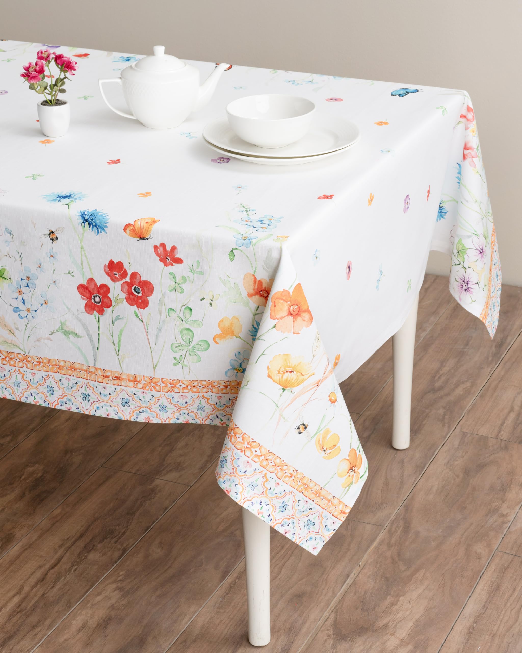 Maison D' Hermine Table Cover 100% Cotton 70X108 Decorative Tablecloth Washable Square Tablecloths For Gifts, Dining, Home,