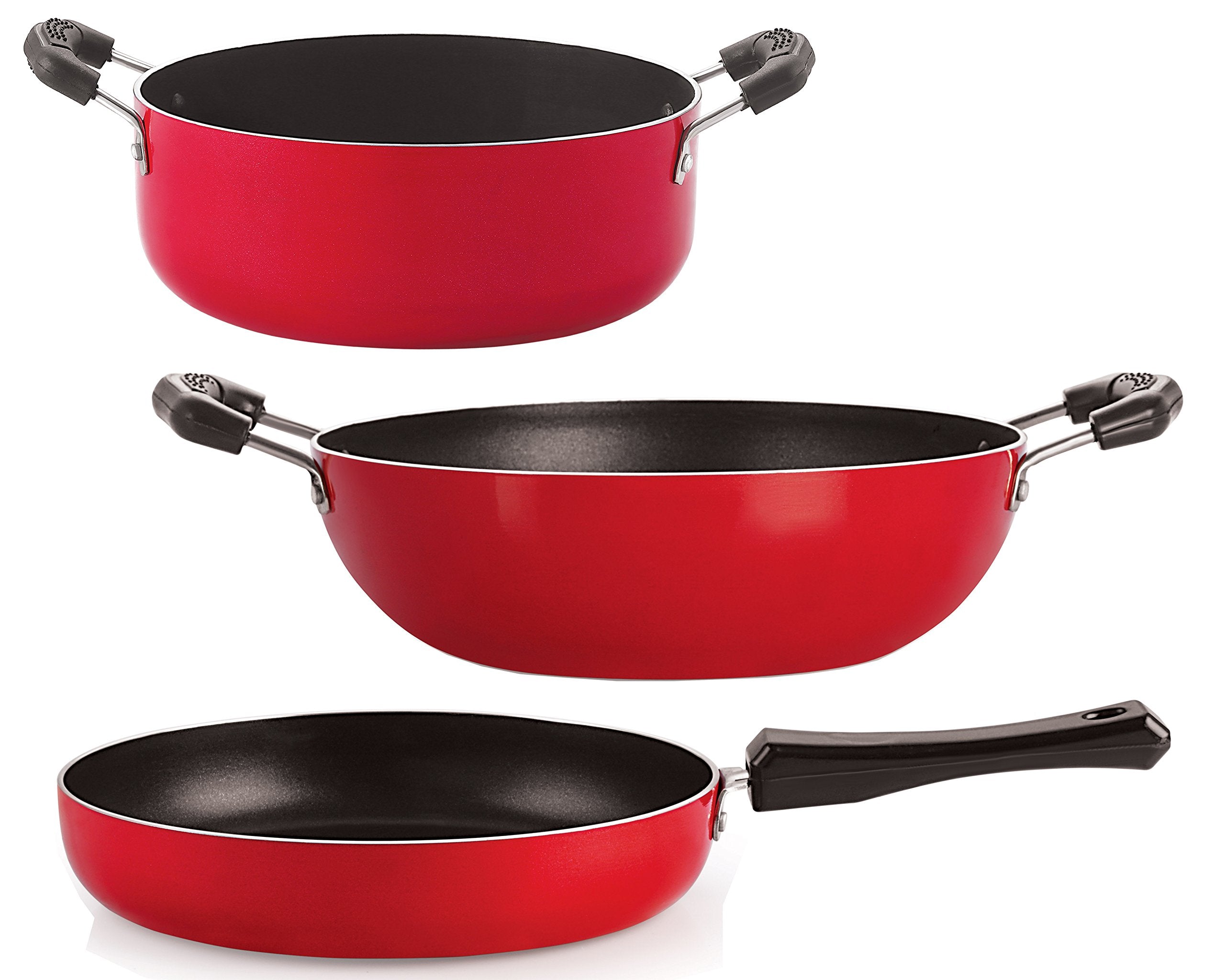 Nirlon NonStick Aluminium Dishwasher Safe Kitchen Cooking Combo Item Set