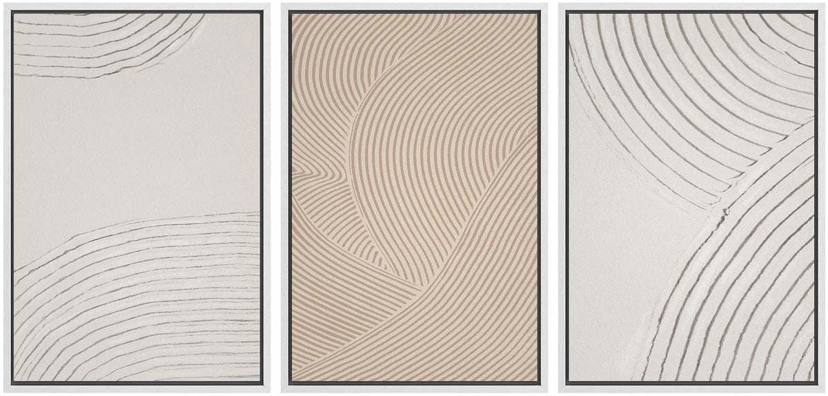 Signwin Framed Canvas Print Wall Art Set Geometric Pastel Spiral Circles Shapes Abstract Illustrations Modern Art Decorative Nor