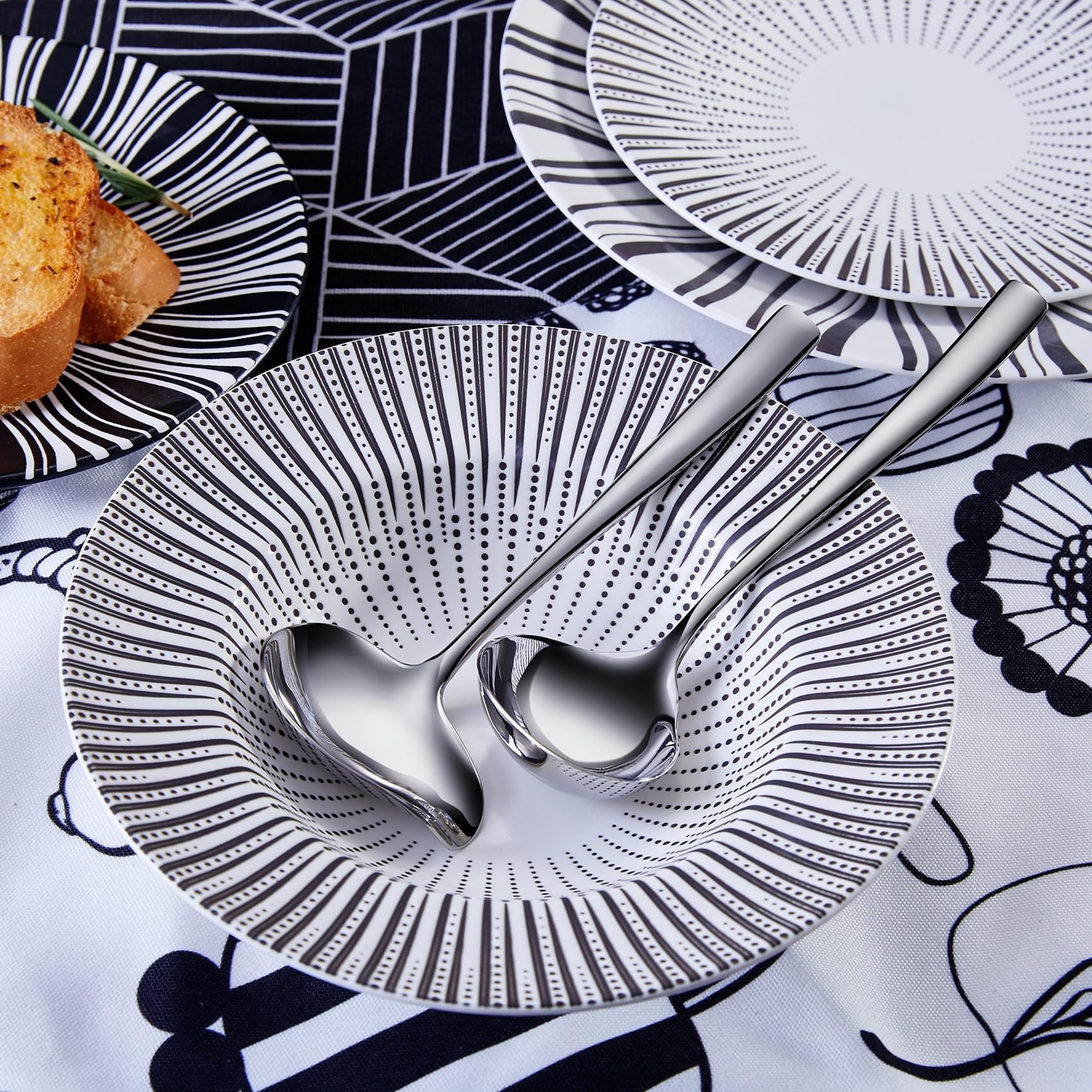 Keawell Louis 7.5 Inches Gravy Ladle, 18/10 Stainless Steel Mini Ladle, Dishwasher Safe (2)