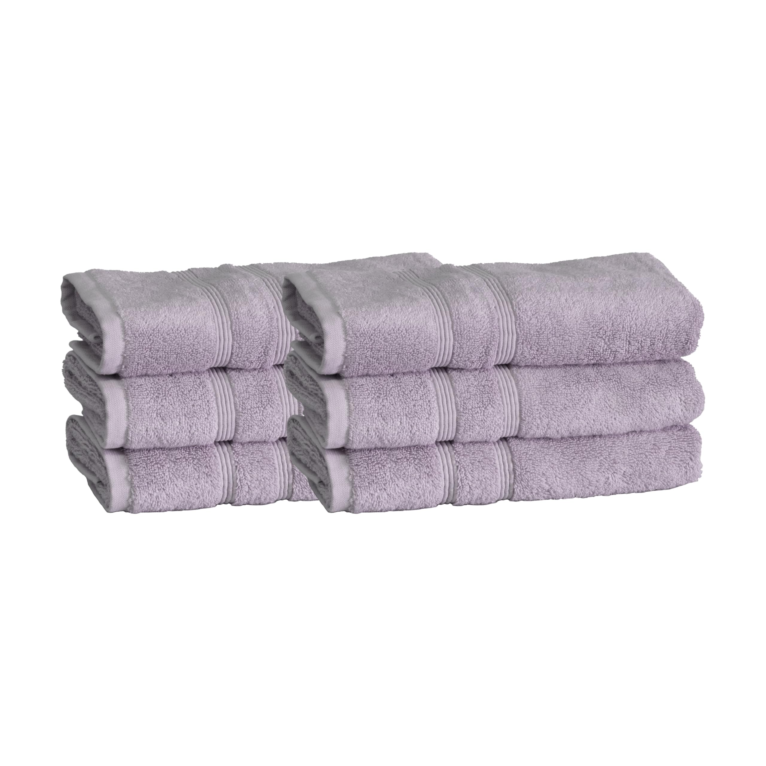 Mosobam Luxury Turkish Set Of 6 Hand Towels 16X30 Lavender Aura 700 Gsm Bamboo Viscose & Aegean Turkish Combed Cotton