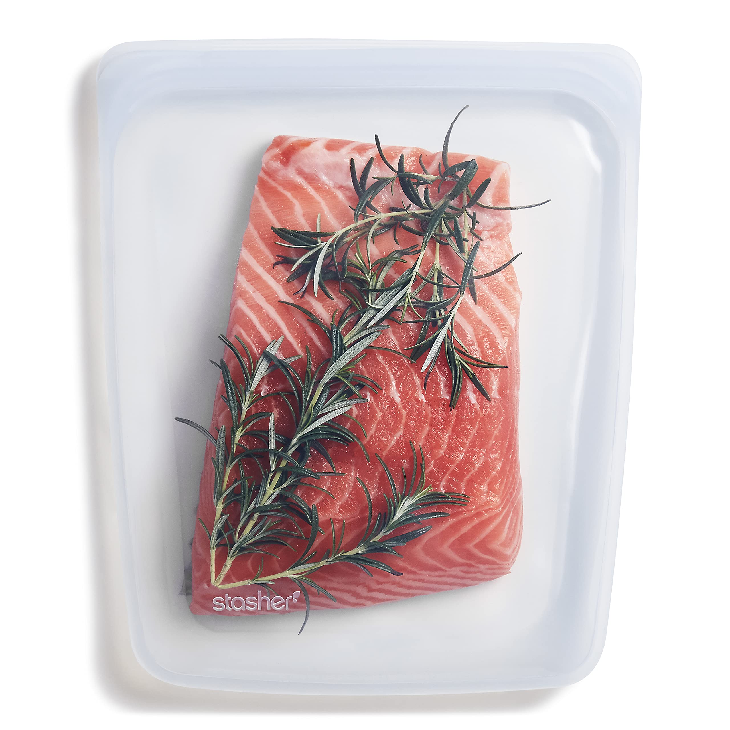 Stasher Platinum Silicone Food Grade Reusable Storage Bag, Clear (1/2 Gallon) | Reduce Single-Use Plastic | Cook, Store, Sous Vi