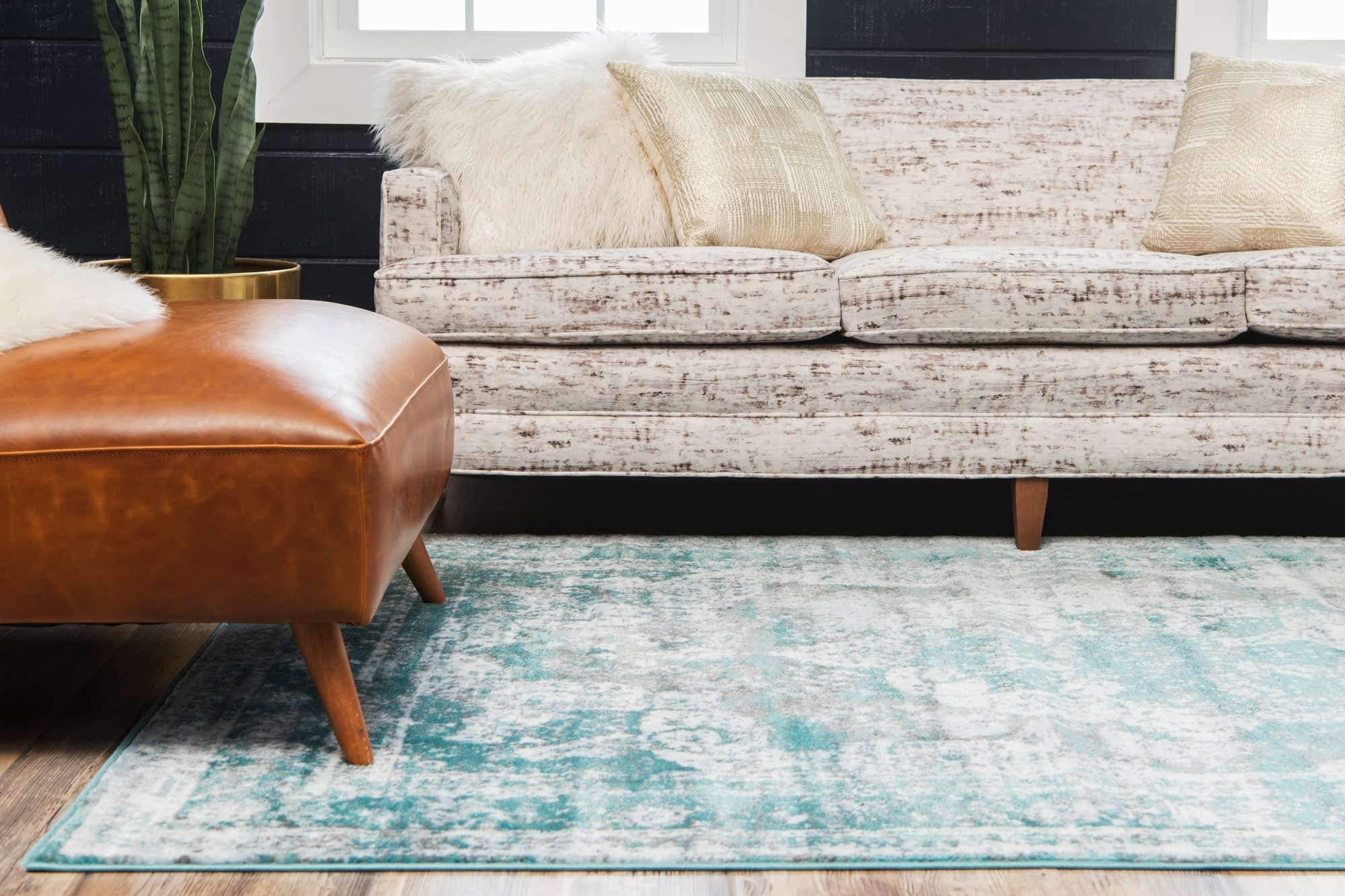 Unique Loom Sofia Collection Area Rug - Salle Garnier (8 x 10 Rectangle Turquoise/Blue)