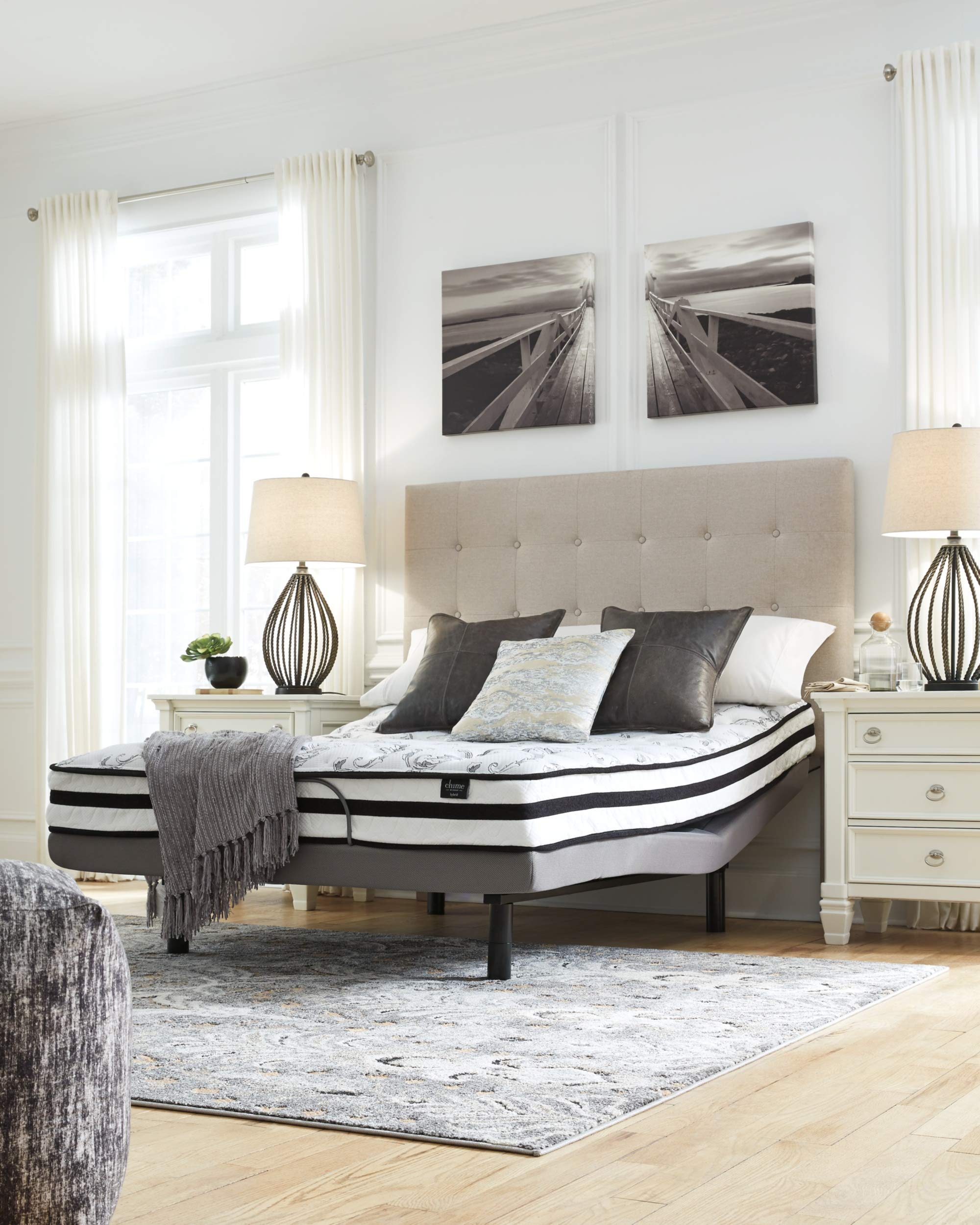 Signature Design By Ashley Chime 8 Inch Firm Hybrid Mattress, Certipur-Us Certified Foam, Twin