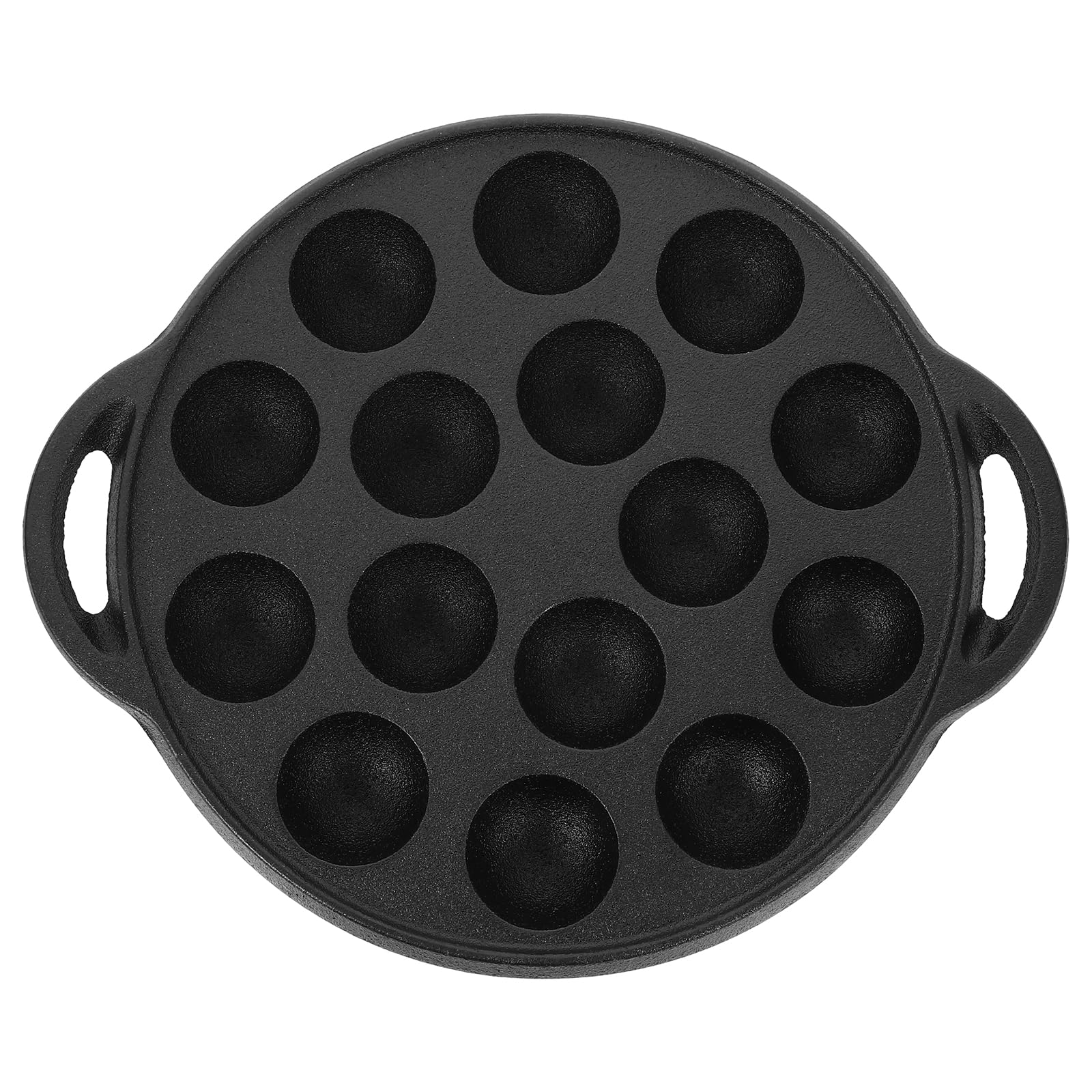 Pre-Seasoned Cast Iron 15-Hole Round Cake Pan Cast Iron Poffertjes Pancake Pan Black Finish Ideal For Baking Cupcakes Brownies B