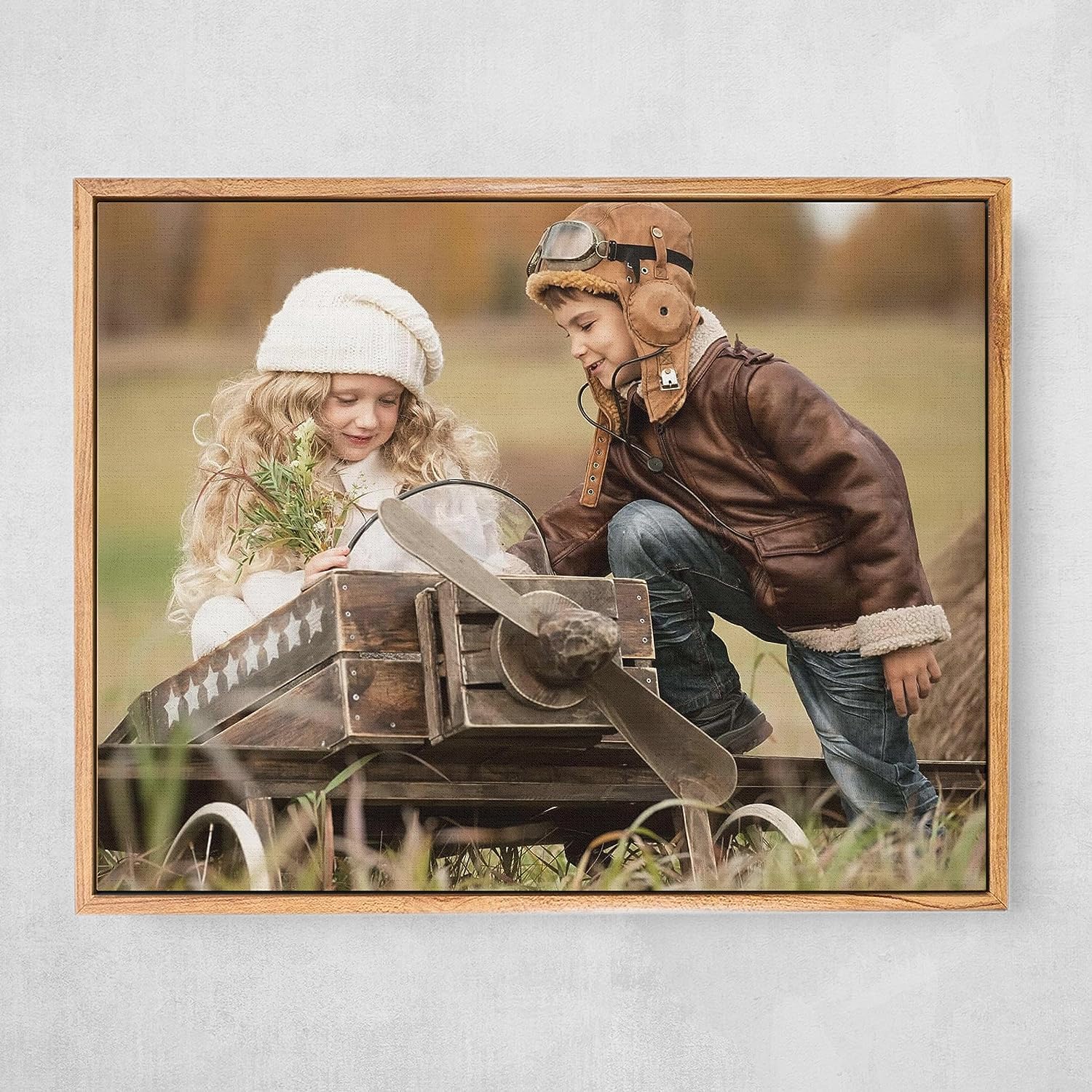 Personalized Custom Canvas Prints: Photo On Canvas (Light Brown 24X36) Transform Your Photos Into Stunning Framed Wall Art Digit