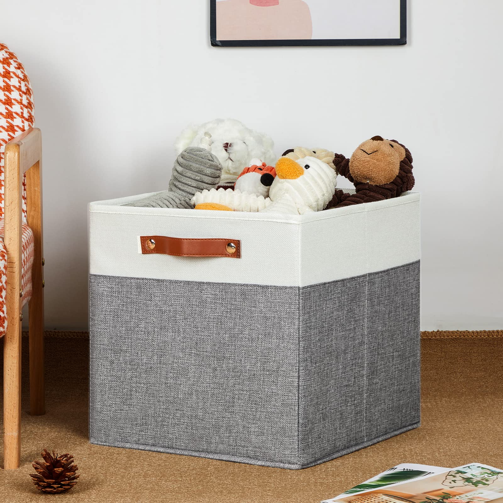 Dullemelo Storage Cubes 13 Inch, Collapsible Sturdy Cube Storage Bins With Handles For Organizing,Fabric Storage Baskets For She