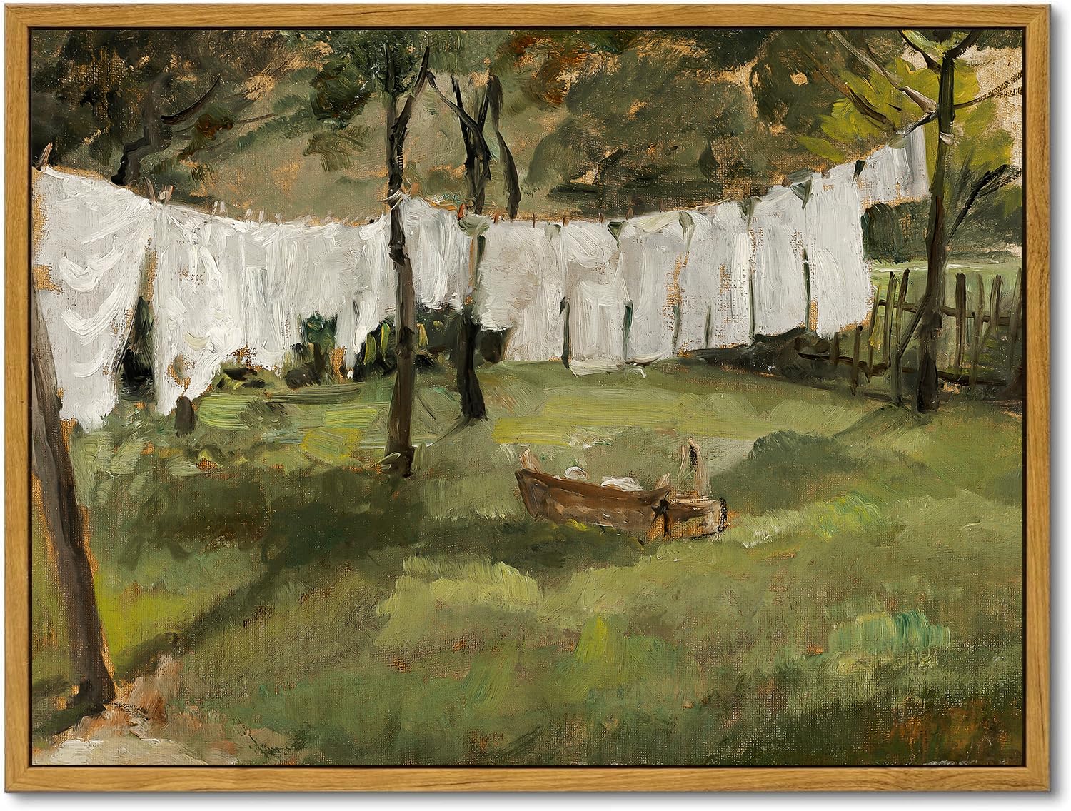 Kbkbart Framed Canvas Wall Art Home Decor, Vintage Laundry Room Art Prints Wall Decor, Farmhouse Decor Canvas Oil Painting, Anti