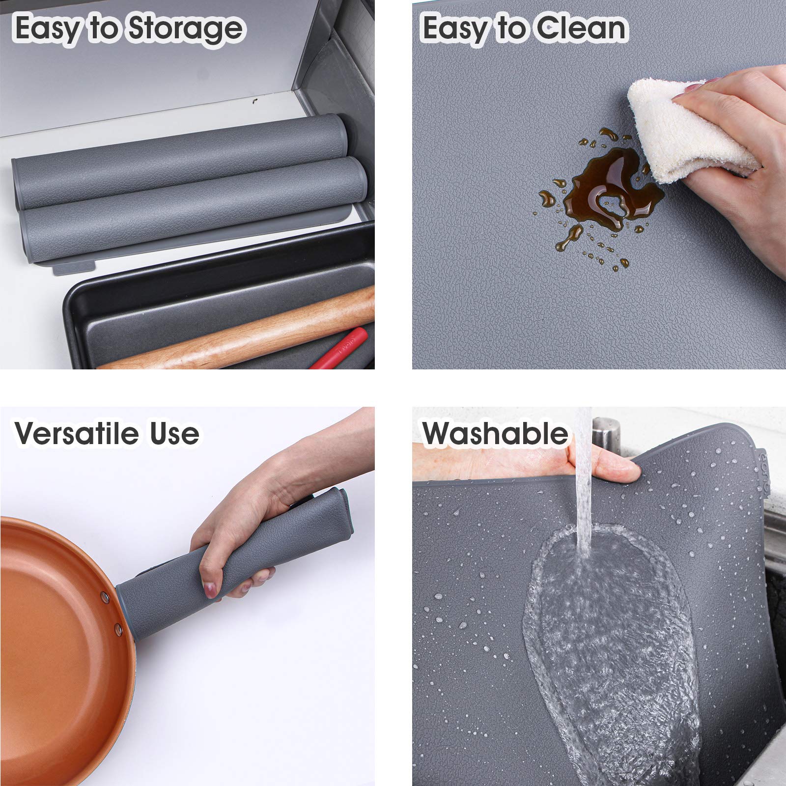 Kamehame Silicone Placemats, Placemats For Dining Table Set Of 2 Non Slip Heat Resistant Table Mats 17.5 X 11.4 Inch With Raised
