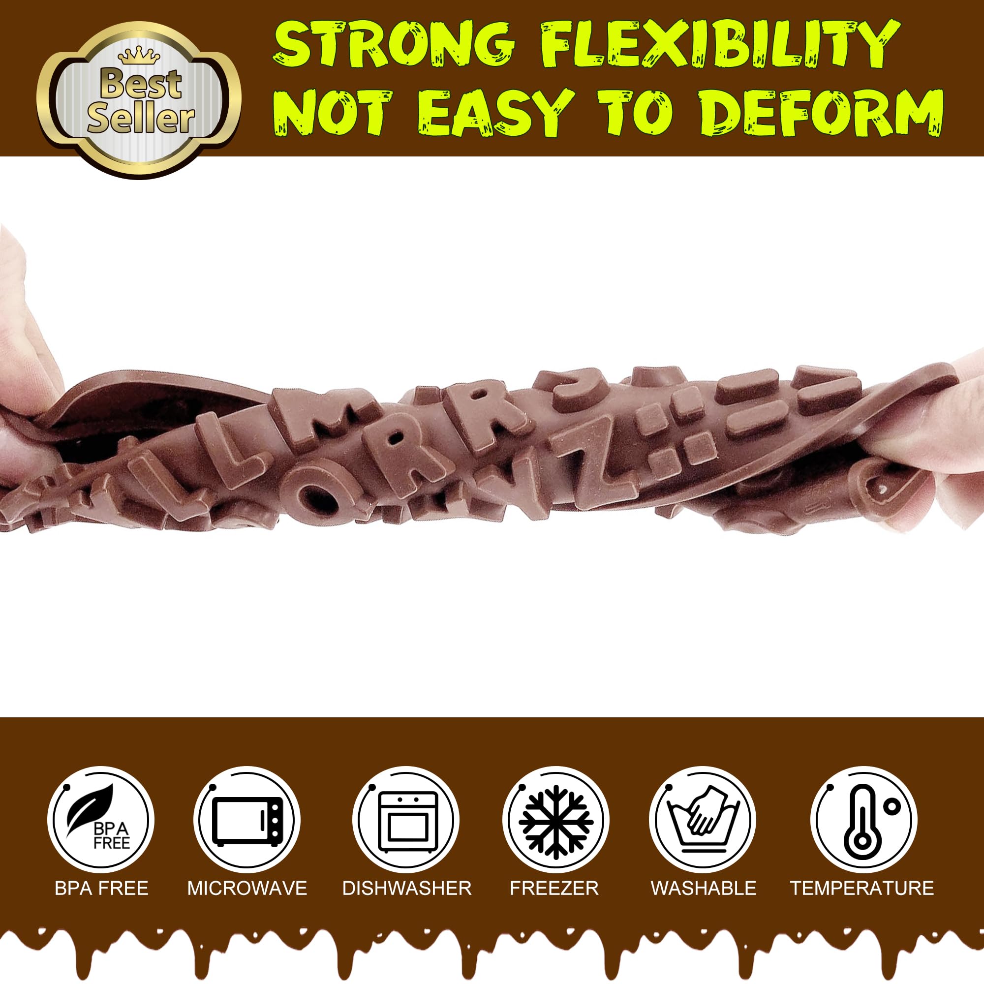 Rugvomwm Silicone Letter Mold Chocolate Molds - Non-Stick Letter Chocolate Mold, Made Of Food Grade Silicon, Perfect For Cake De