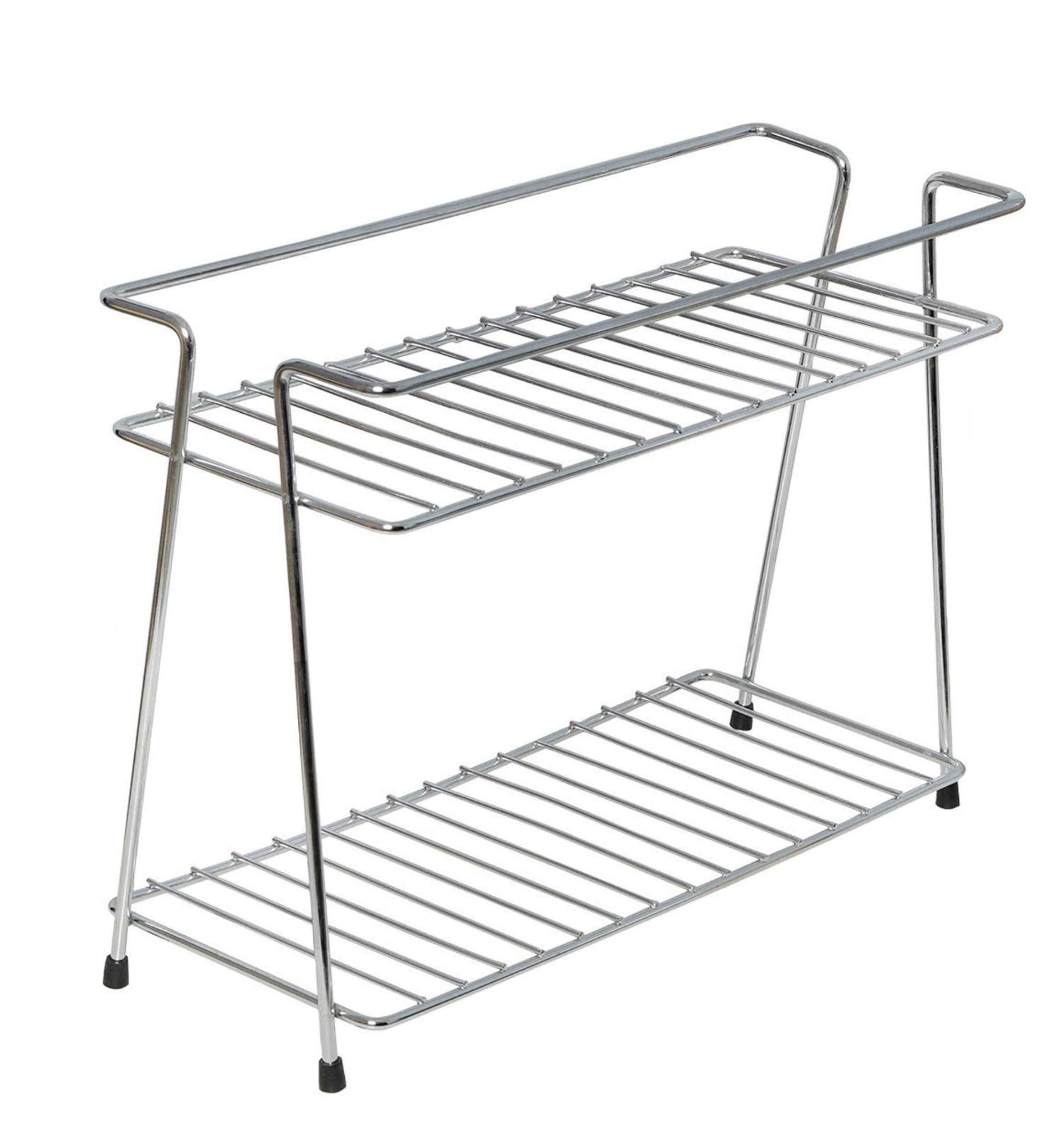 Tiara  Bright Multipurpose Stainless Steel Spice Storage Rack 2Tier Kitchen Storage Shelf Shelves Holder Stand Rack For Home K