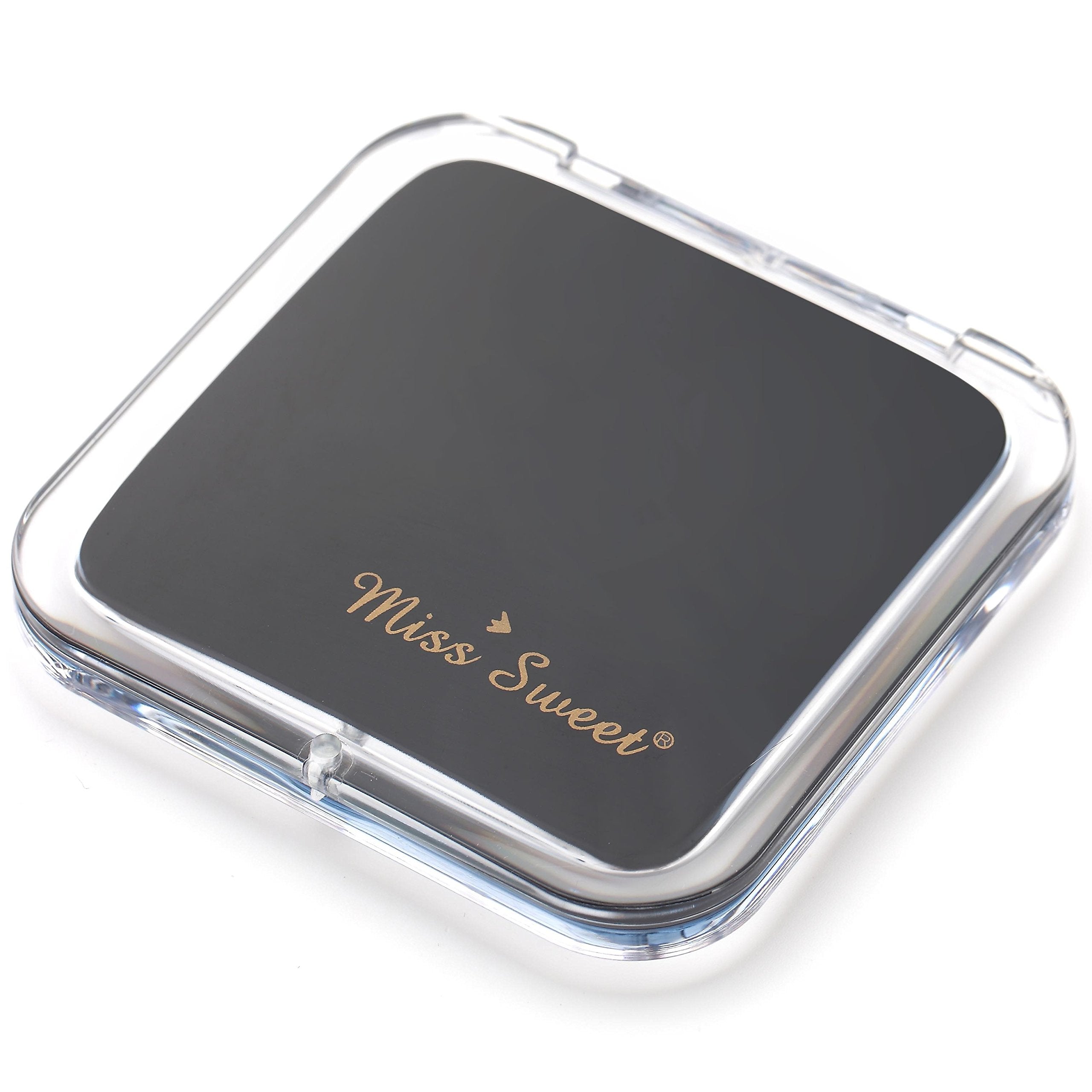 Miss Sweet Compact Mirror For Purse Pocket Mirror True Image&5X Magnification (Black)
