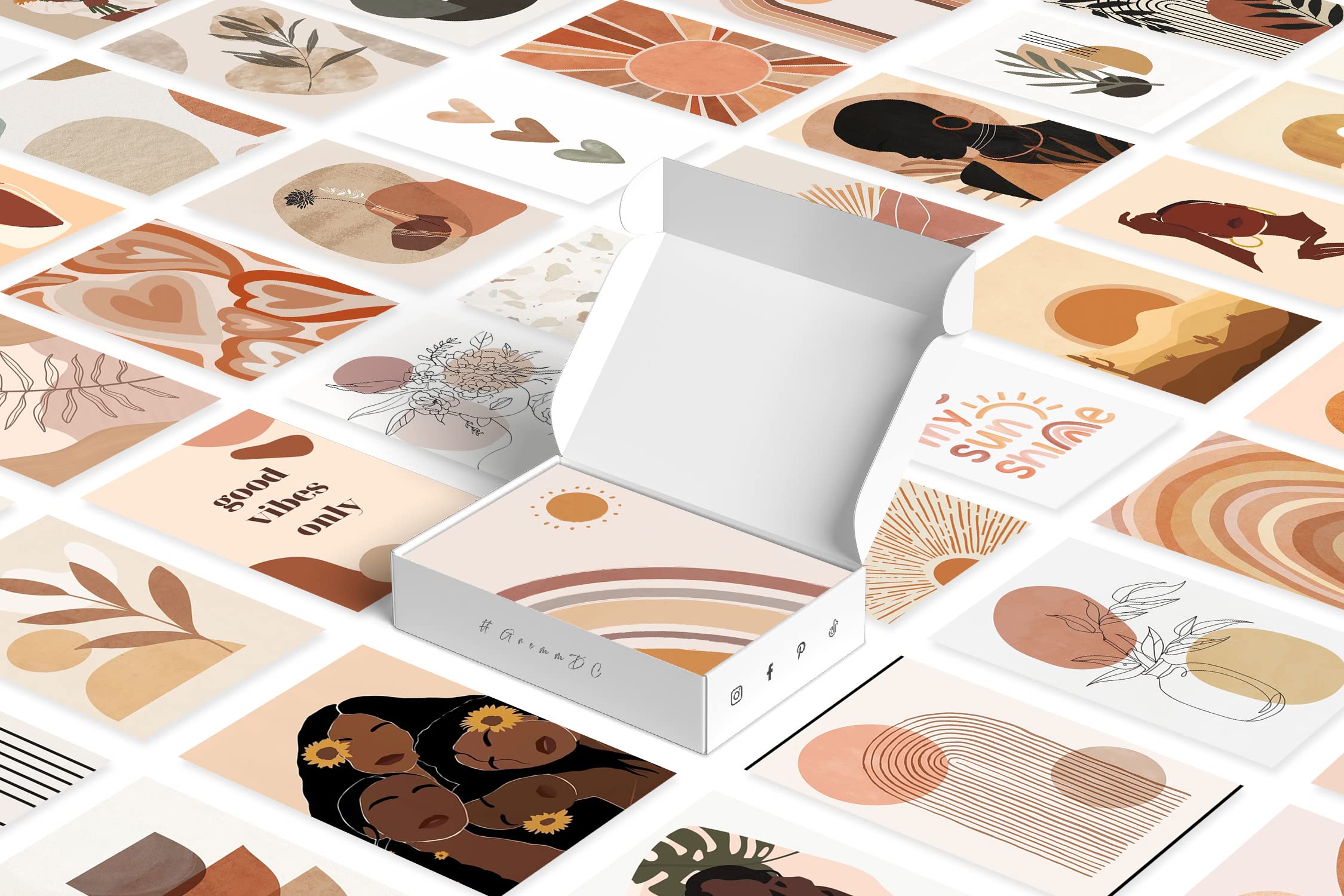 Y2K Boo Boho Wall Collage Kit - 50 Boho Pictures For Room Aesthetic, Perfect Boho Decor For Teen Girls And Dorms, Boho Posters A