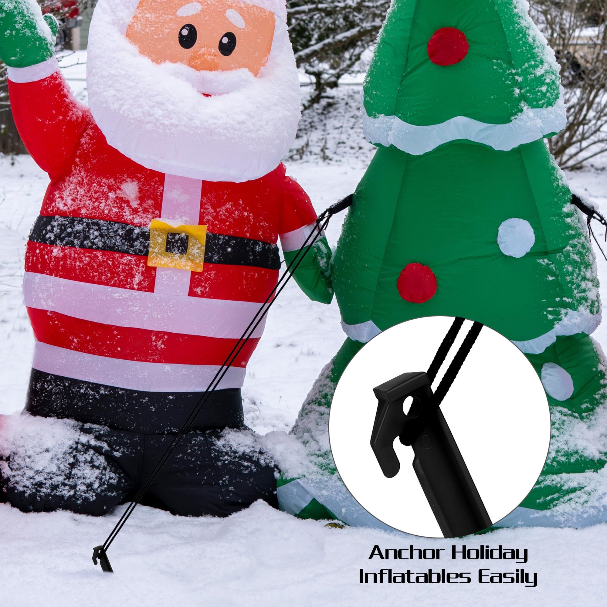 Aodaer 24 Pieces Plastic Inflatable Stakes 8.8 Inch Christmas Halloween Yard Stakes Heavy Duty Anchor Replacement Inflatable Acc