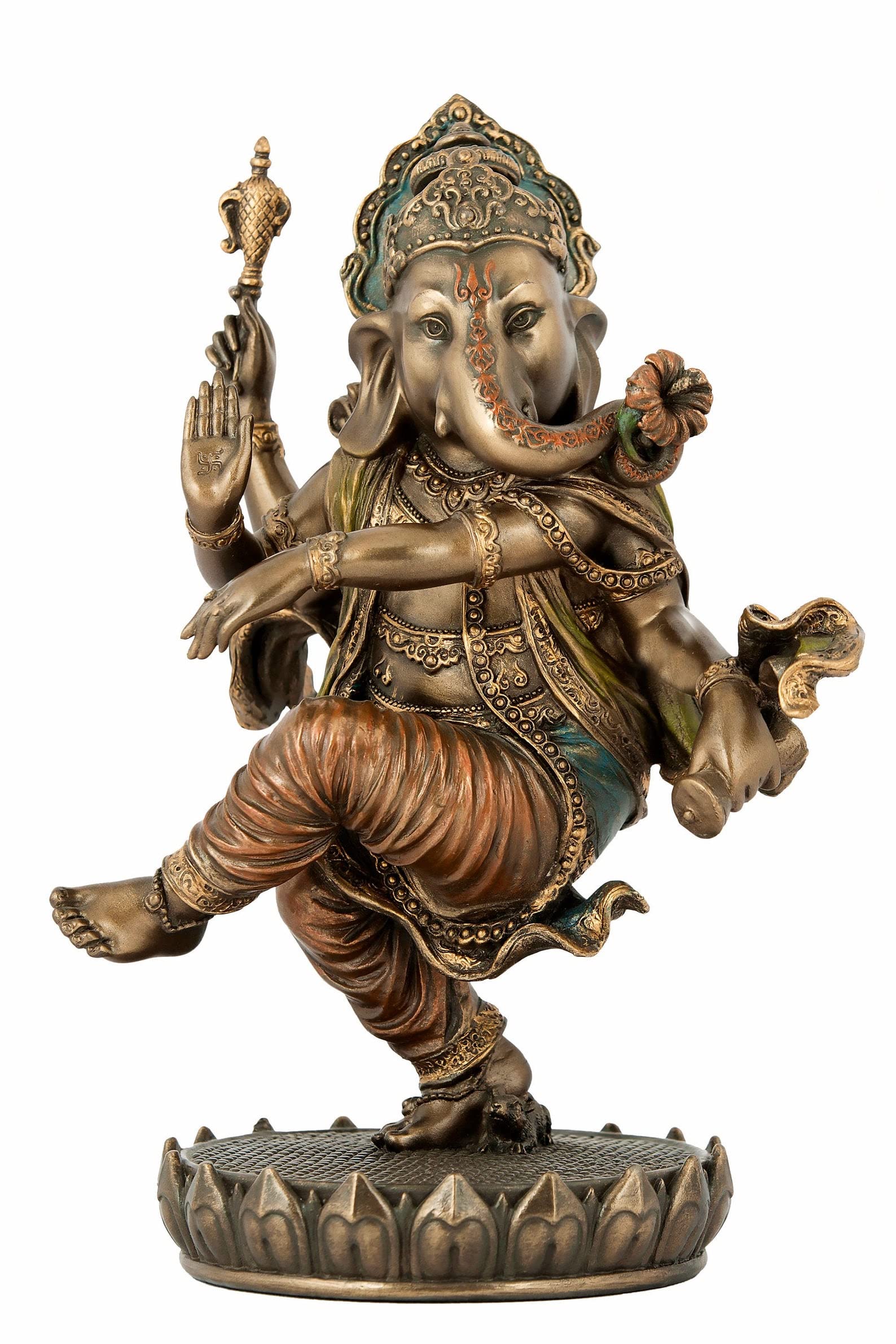 Sri Krishna Culture-New Large Beautiful Dancing Ganesh For Home Decoration-Antique Finish-Resin-Height-8 Inches