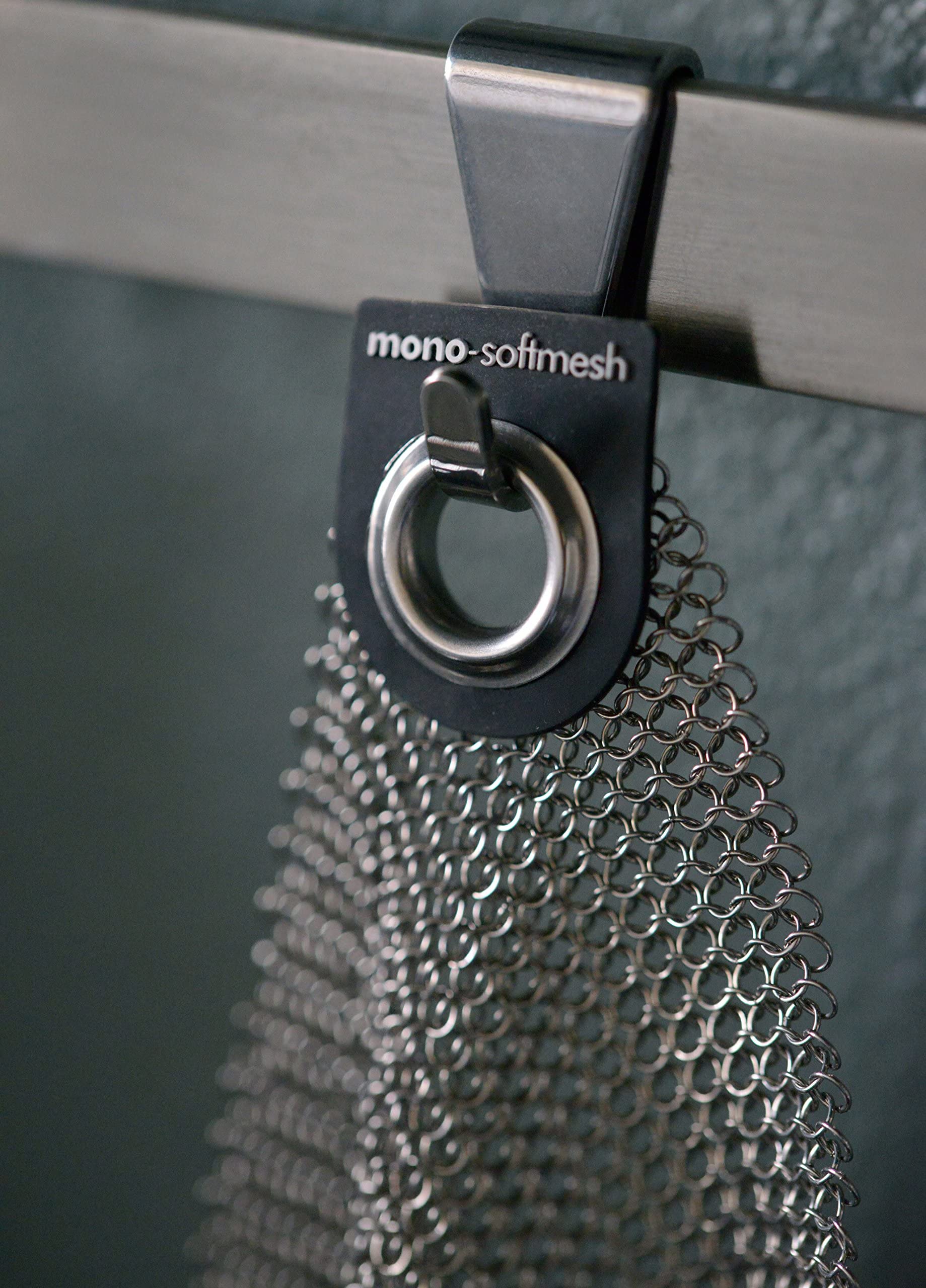 Mono Softmesh Cleaning Mesh | Stainless Steel Cloth With Hook For Gentle Scrubbing Of Pots, Decanters, Grills, Crystal And More