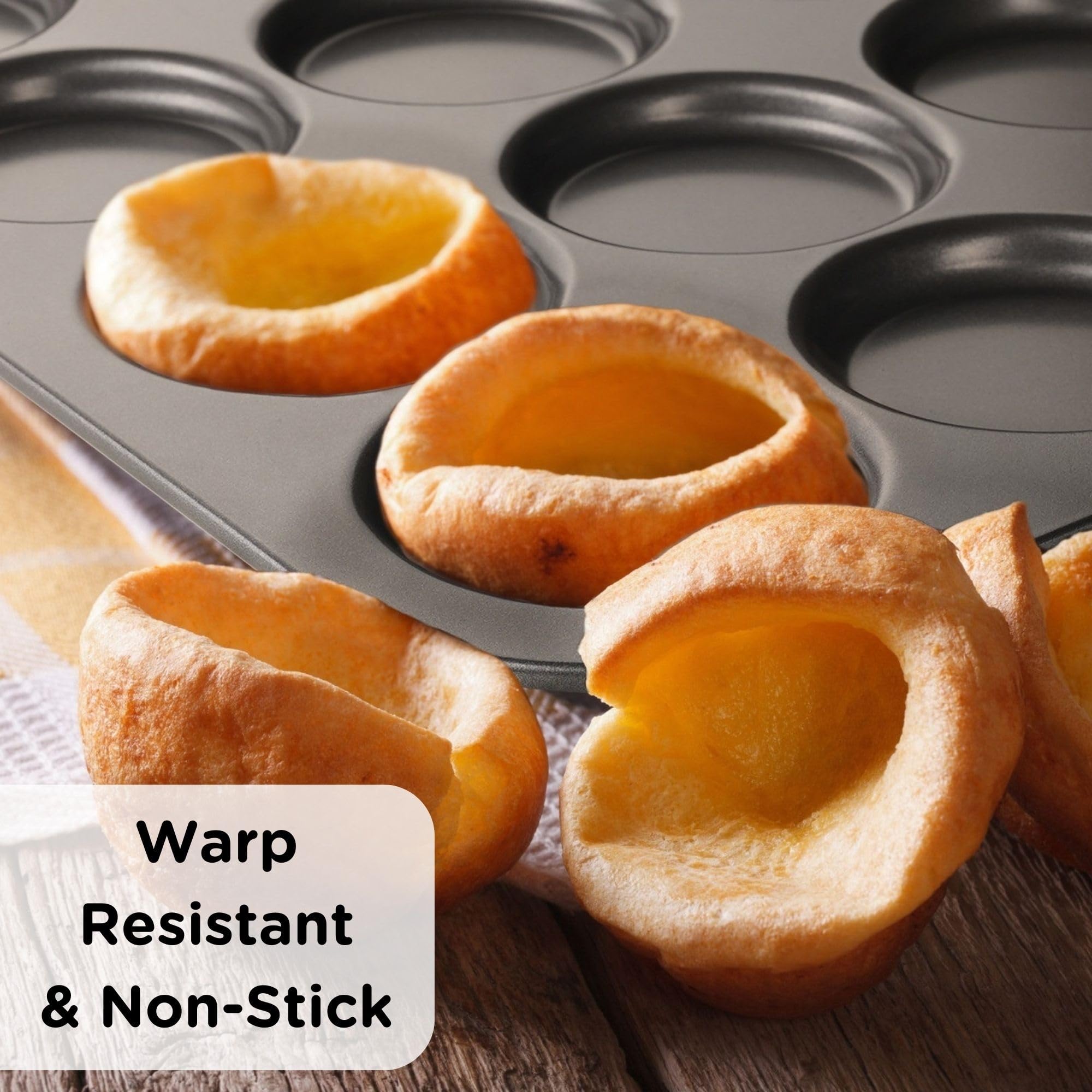 Wrenbury Toughened Yorkshire Pudding Pan 12 Hole - Yorkshire Pudding Tin British Yorkshires - Yorkshire Pudding Baking Pan Non S