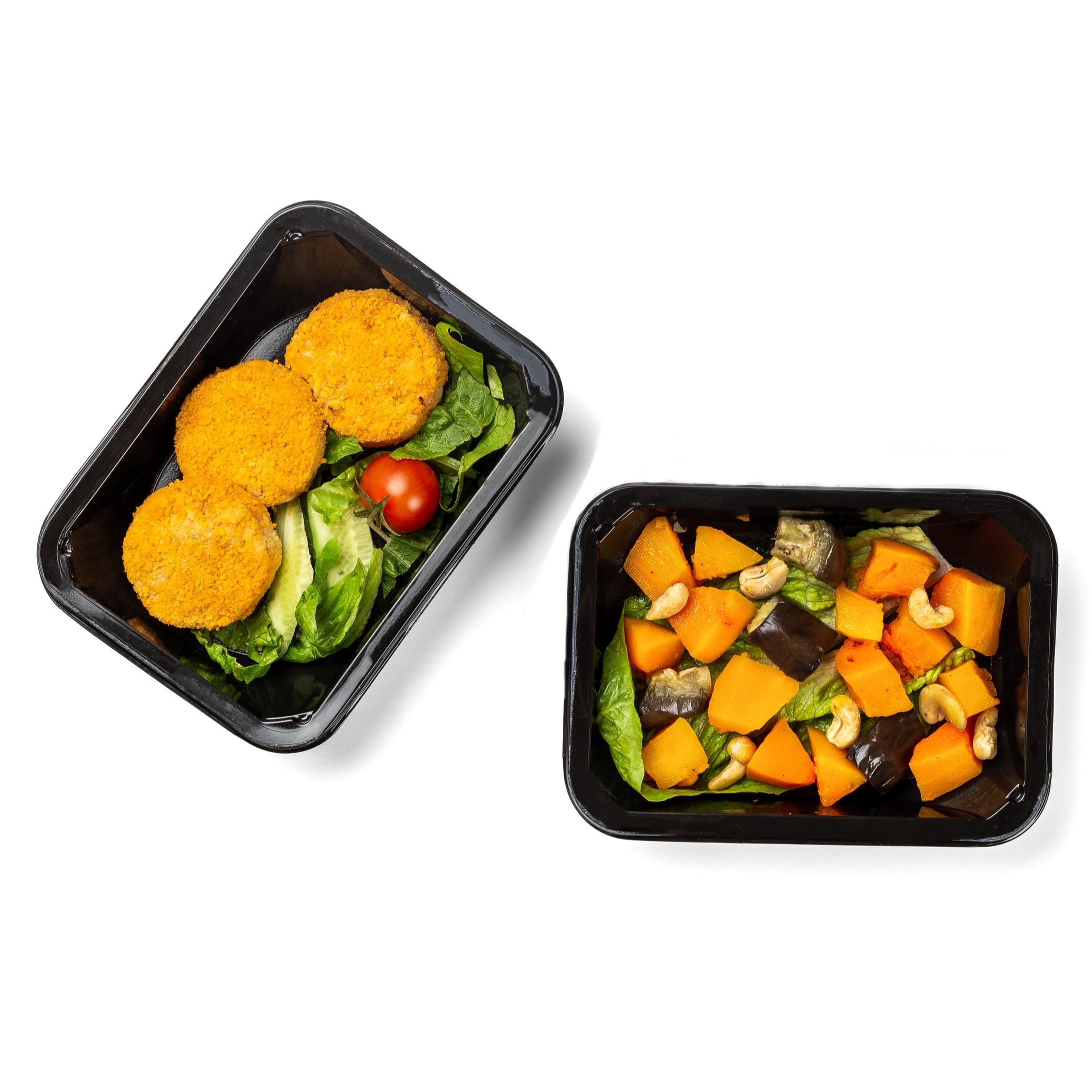 Green Direct Pack Of 10 (16 Oz) - Disposable Meal Prep And Take Out Black Food Containers With Lids, Plastic Bento Lunch Box To